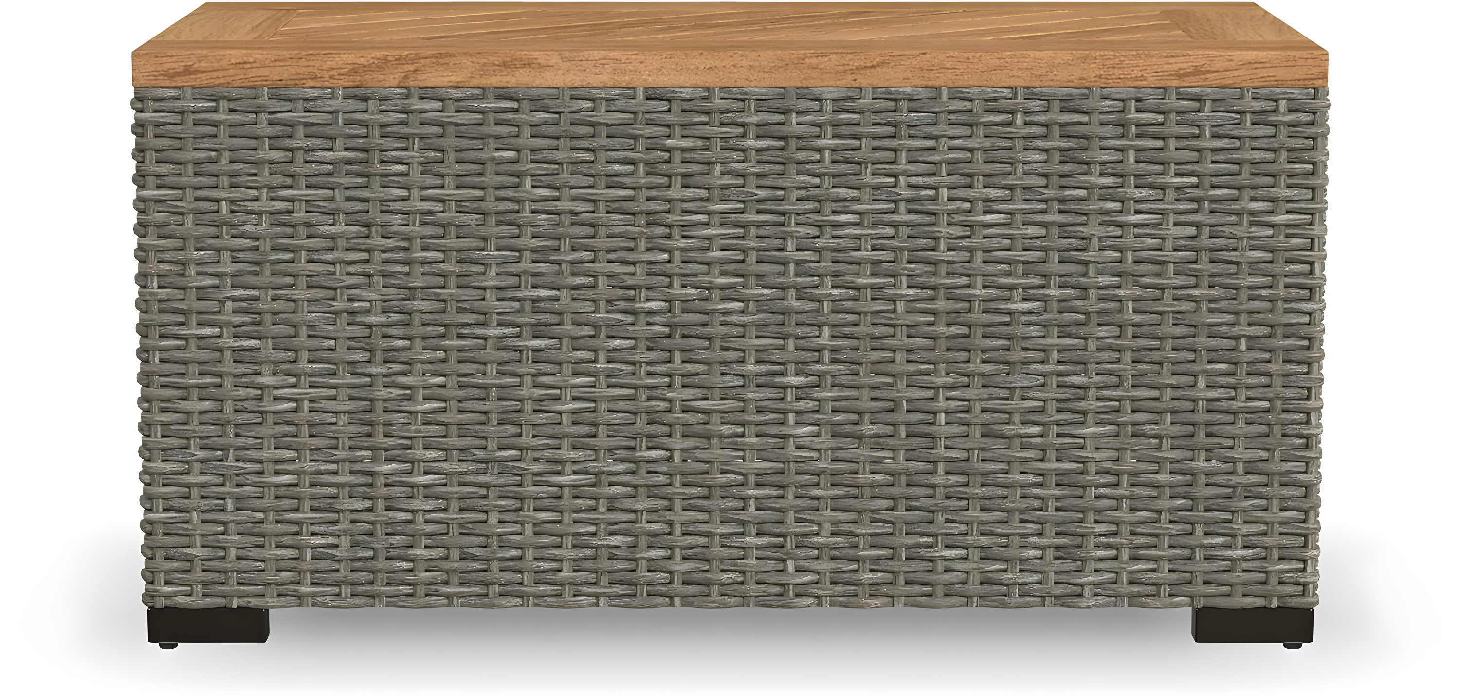 Homestyles Boca Raton Rattan Outdoor Storage Table in Brown