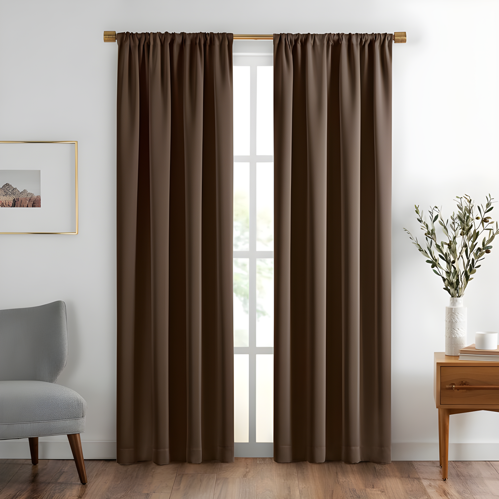 Vanderbilt Extra Wide Blackout Single Window Curtain Panel - 52" x 108" - Chocolate - SunVeil