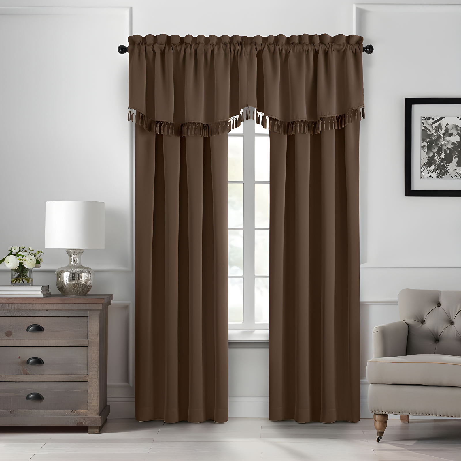 Vanderbilt Extra Wide Blackout Single Window Curtain Panel - 52" x 108" - Chocolate - SunVeil