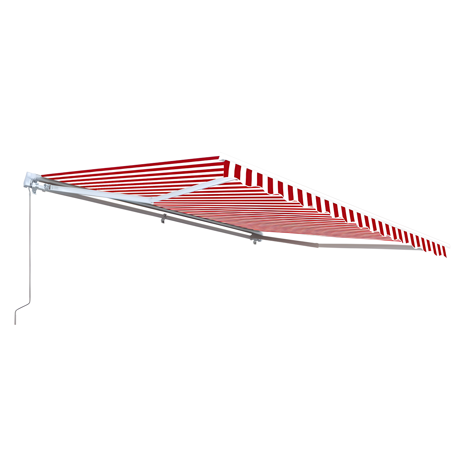 Motorized Retractable White Frame Patio Awning