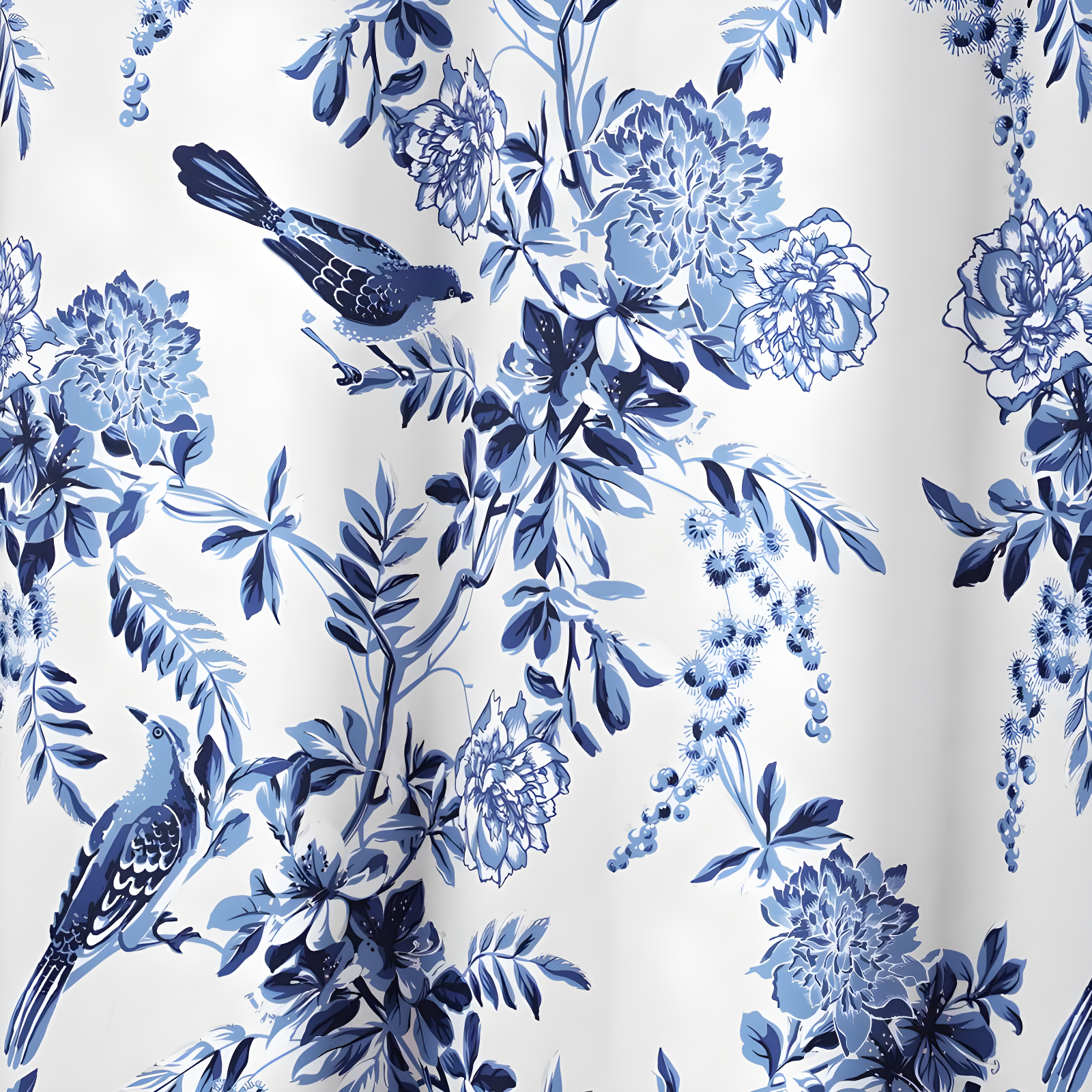 Lush Decor Farmhouse Bird And Flower Polyester Curtain Pair (Set of 2)