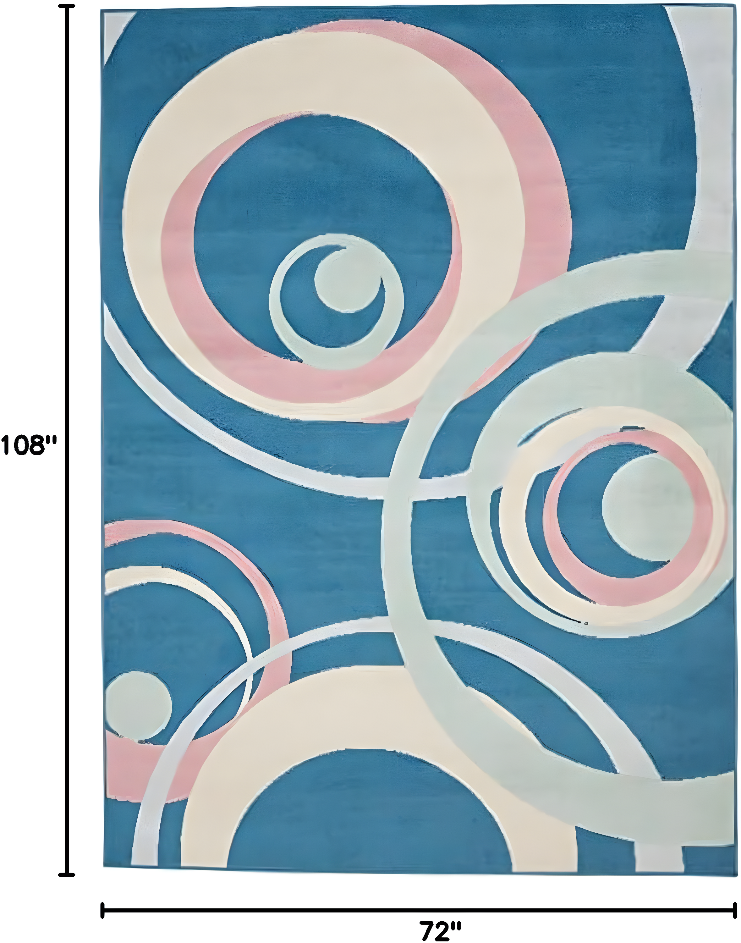 Nourison Grafix 6'X9' (6' x 9') Blue Multi Colored Area Rug Retro Contemporary Geometric by Nourison