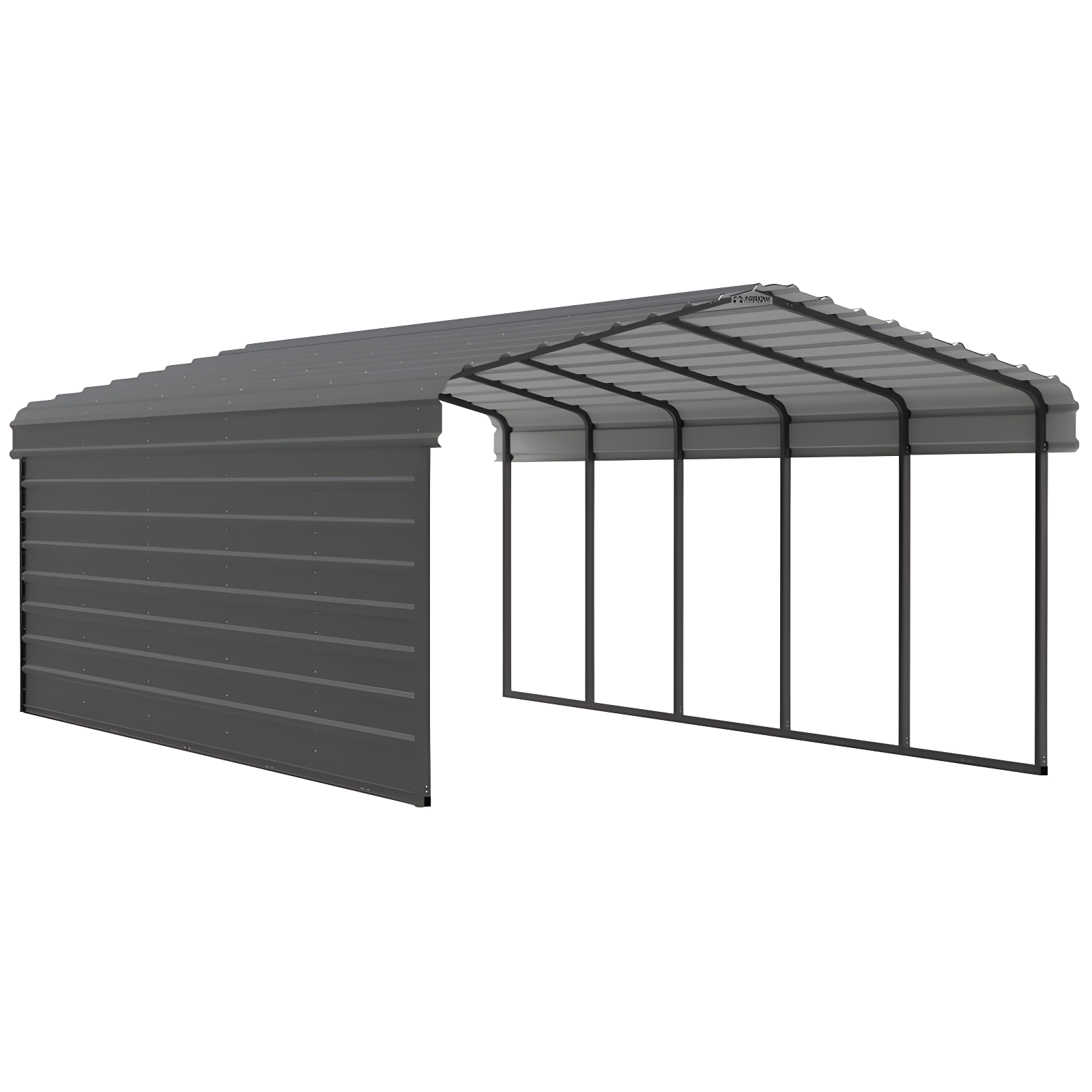 Arrow Arrow Steel Carport with 1 Side Wall Kit, 12X24X07