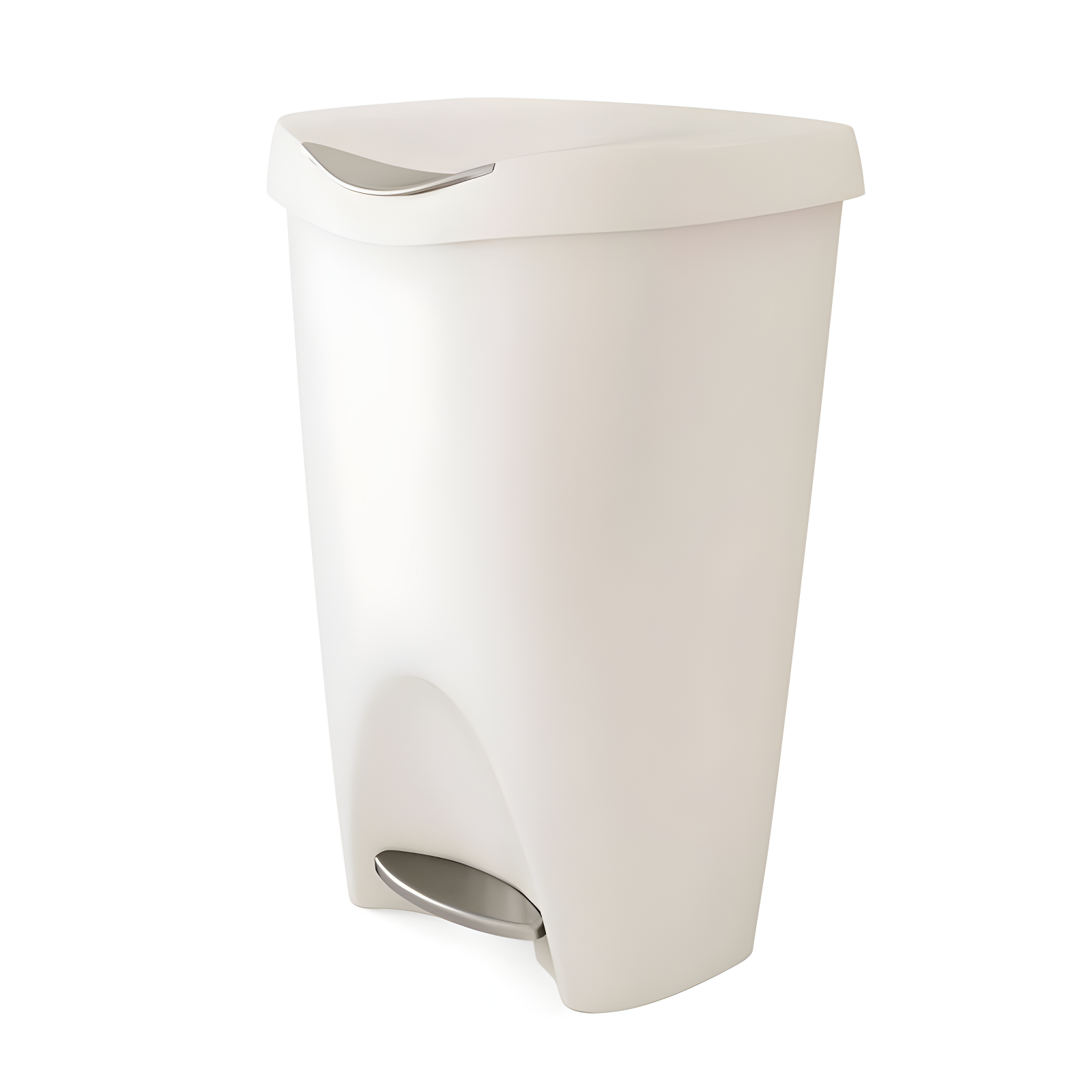 Umbra 13gal Brim Step Trash Can Sand: Kitchen Trash Can, Quiet Closing Lid, Polypropylene, Indoor, 50 Quart Capacity