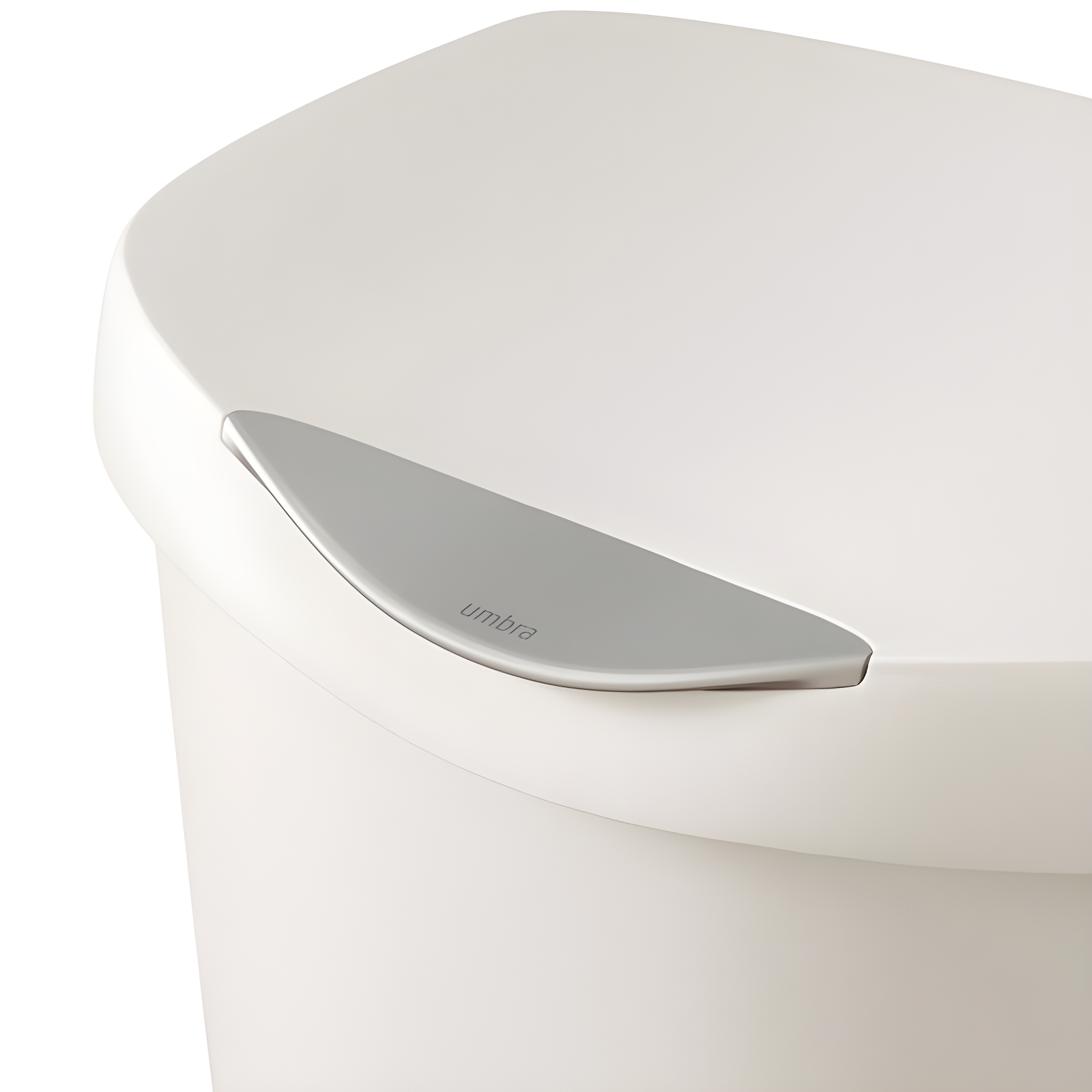Umbra 13gal Brim Step Trash Can Sand: Kitchen Trash Can, Quiet Closing Lid, Polypropylene, Indoor, 50 Quart Capacity