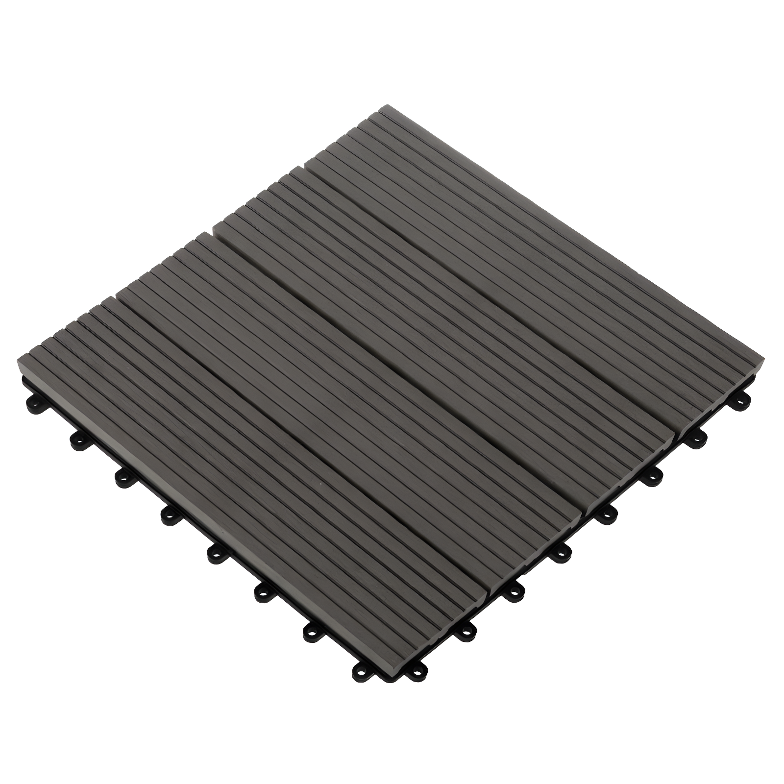 Pure Garden Deck Tiles - 6-Pack Wood Plastic Composite Interlocking Patio Tiles - 5.8SQFT Outdoor Flooring for Balcony, Porch, and Garage by Pure Garden