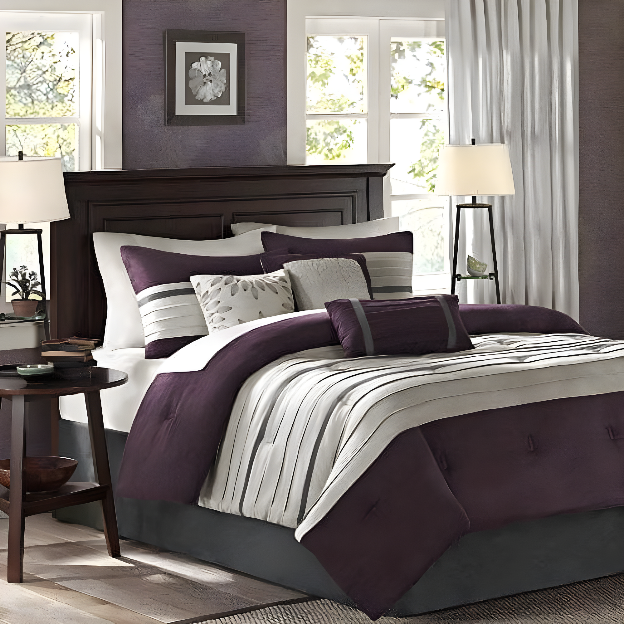 Madison Park Palmer 7 PC Pieced Faux Suede Comforter Set