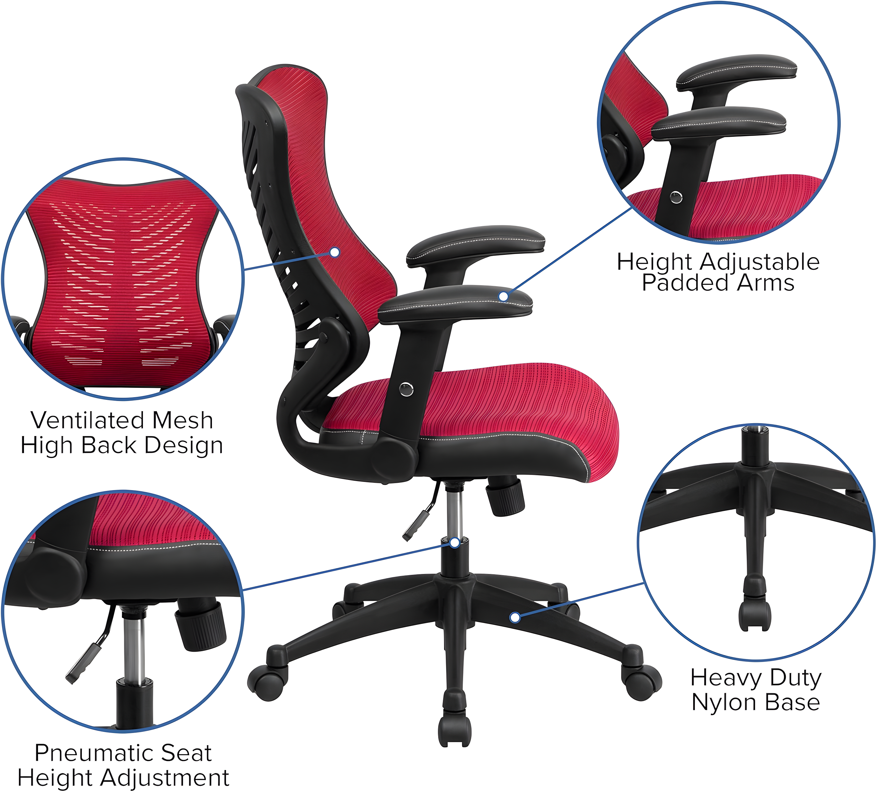 Flash Furniture Siwar High-Back Designer Ergonomic Office Chair with Adjustable Armrests