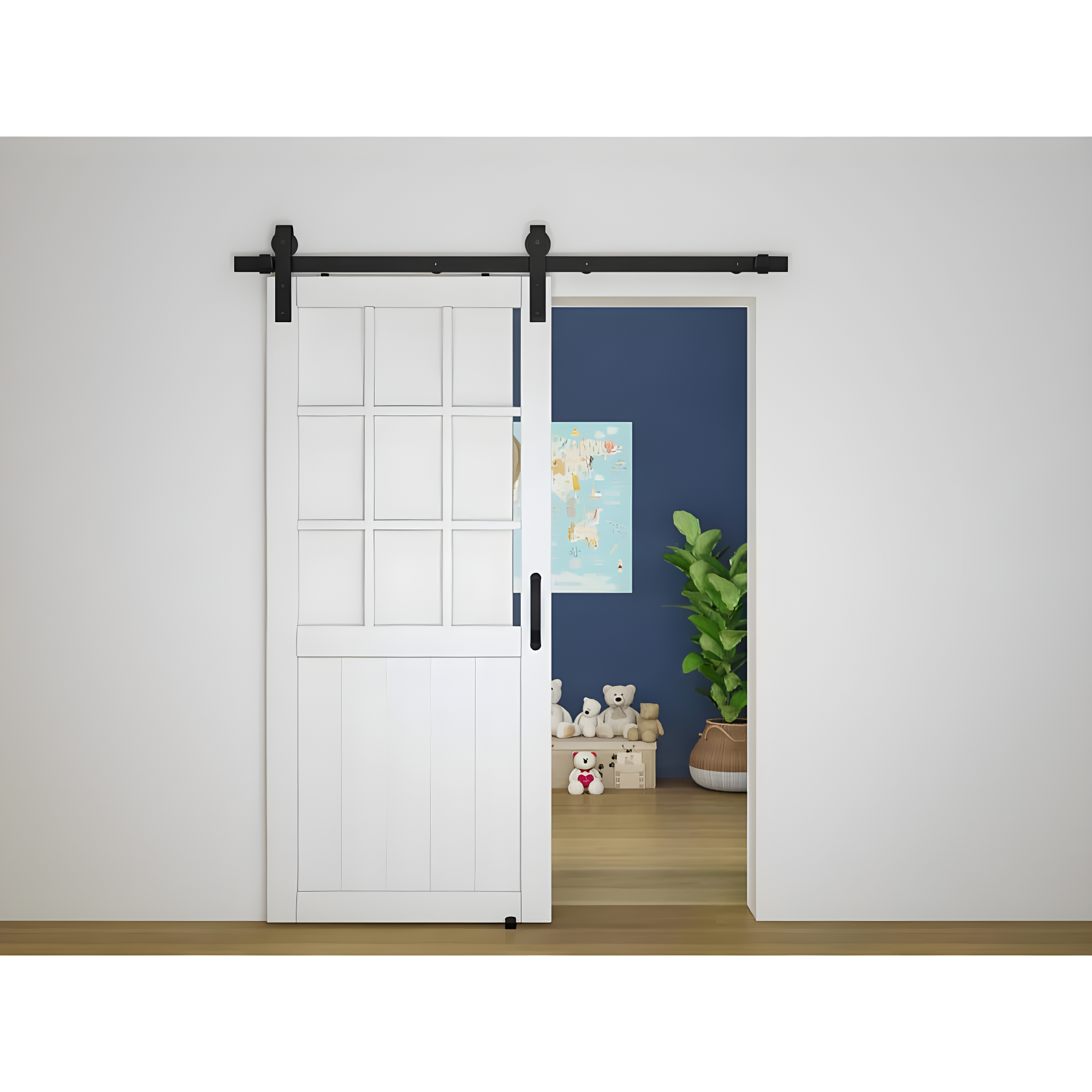 National Hardware Standard Single Barn Door Hardware Kit