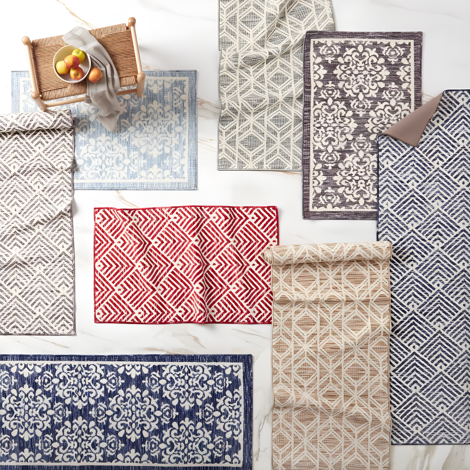 Town & Country Living TOWN & COUNTRY EVERYDAY Walker Modern Diamond Everwash Non-Slip Backing Kitchen Mat