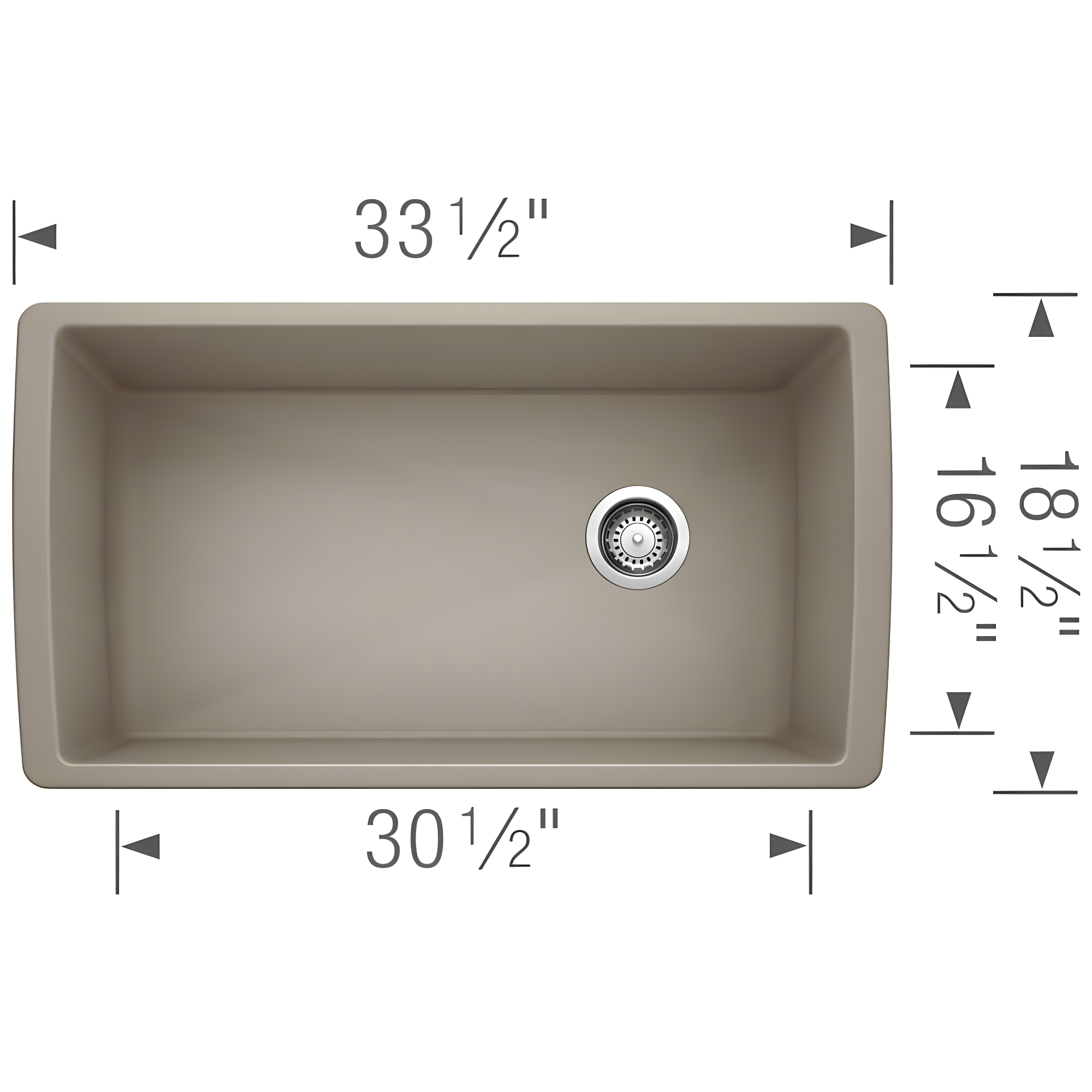 Diamond SILGRANIT 33" Super Single Undermount Kitchen Sink