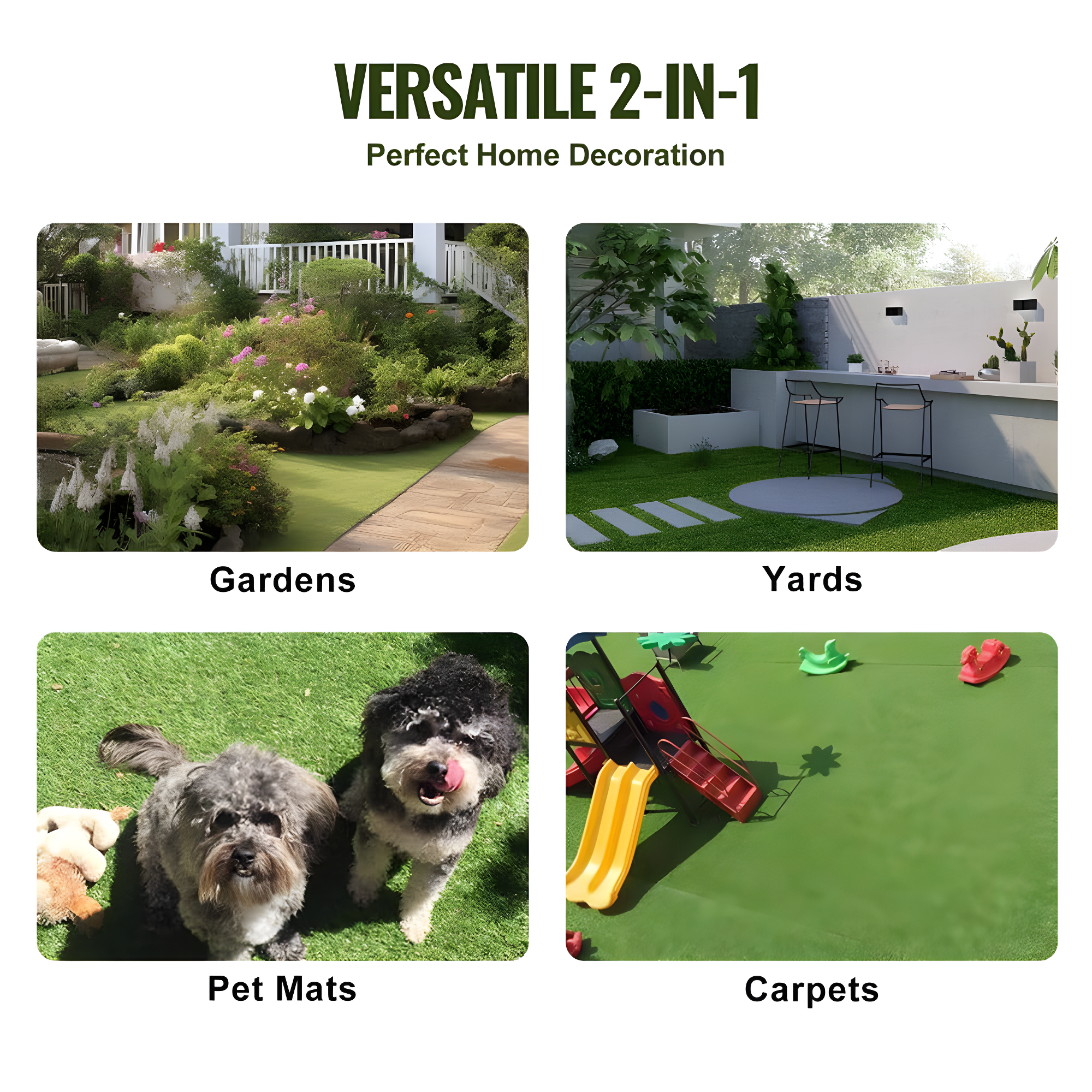 VEVOR 12" x 12" Artificial Grass Turf Panels (Set of 9)