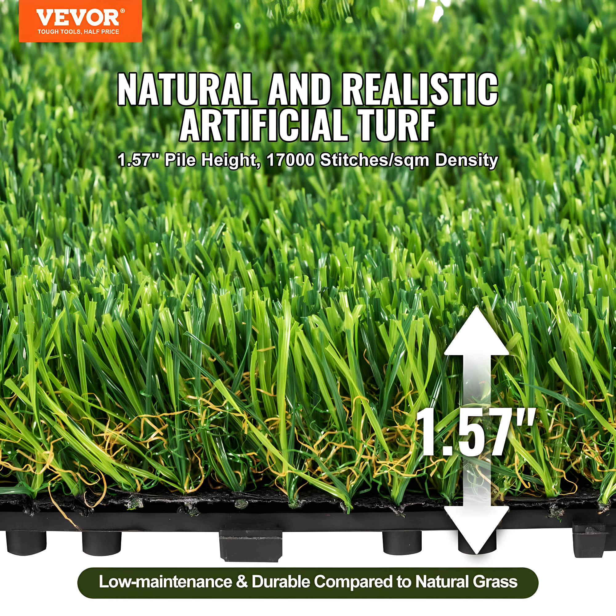 VEVOR 12" x 12" Artificial Grass Turf Panels (Set of 9)