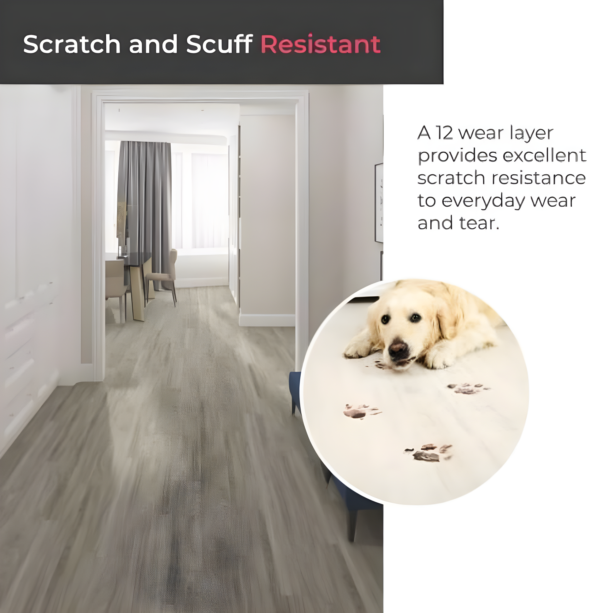 BaseCore 12mil x 6" W x 36" L Peel and Stick Luxury Vinyl Plank Flooring