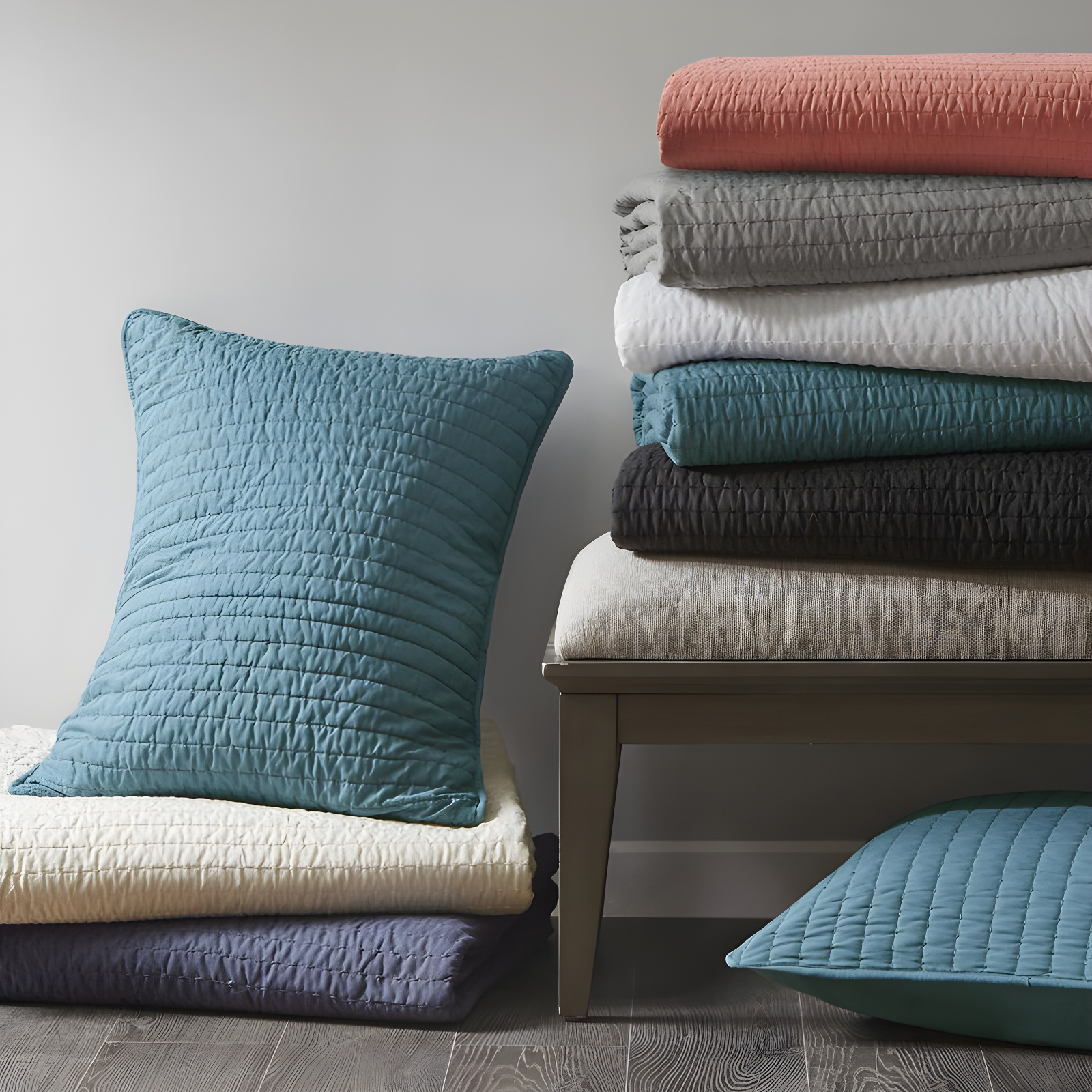 Barwick Reversible Solid 3 Piece Quilt Set