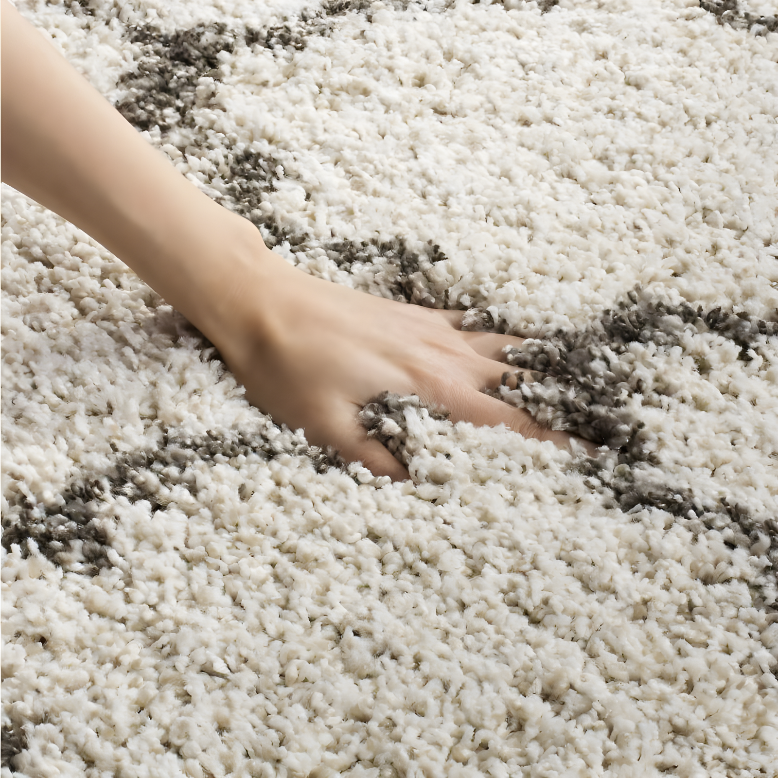 Hudson Shag SGH282 Power Loomed Indoor Area Rug - Ivory/Grey - 8'x10' - Safavieh