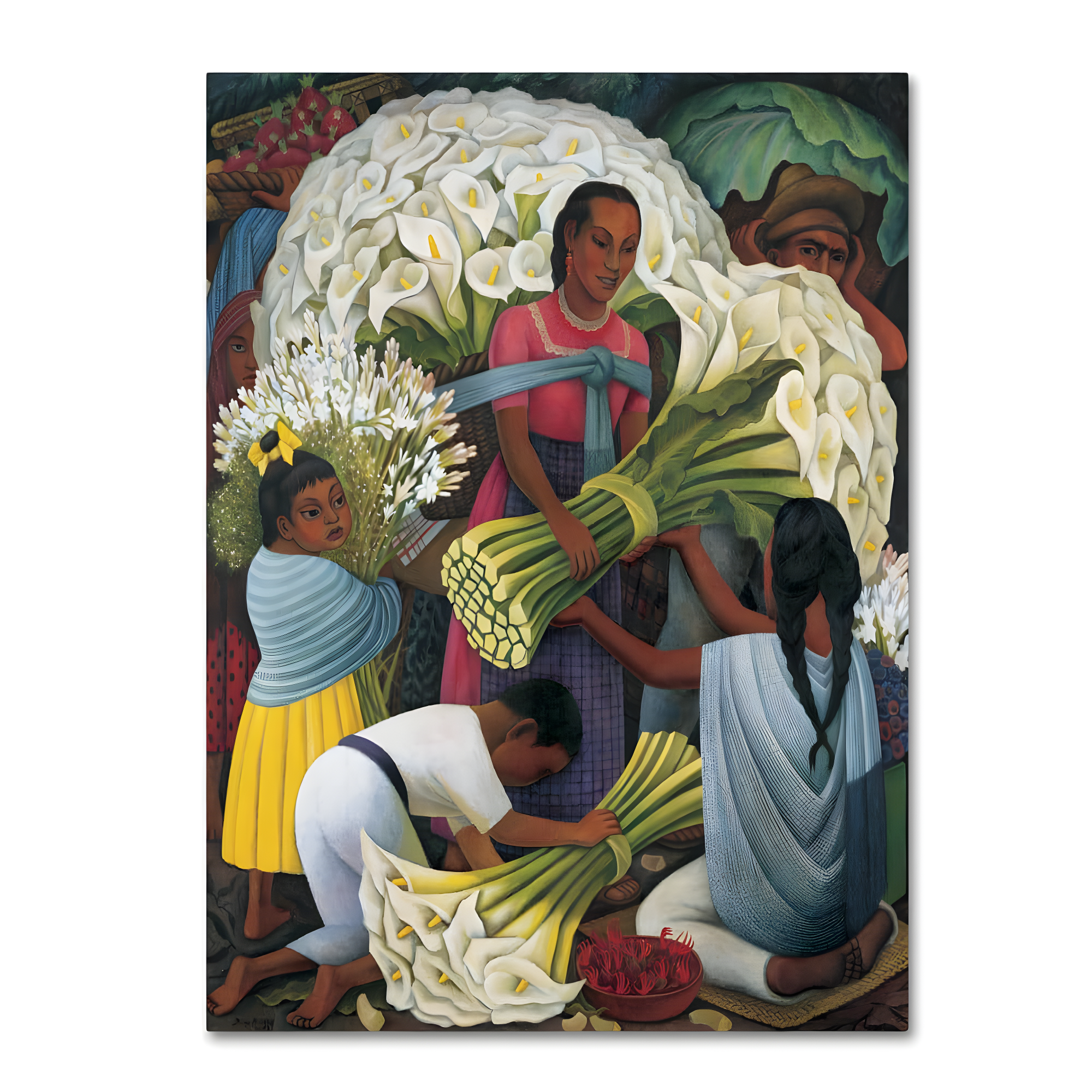 Vault W Artwork " The Flower Vendor " by Diego Rivera