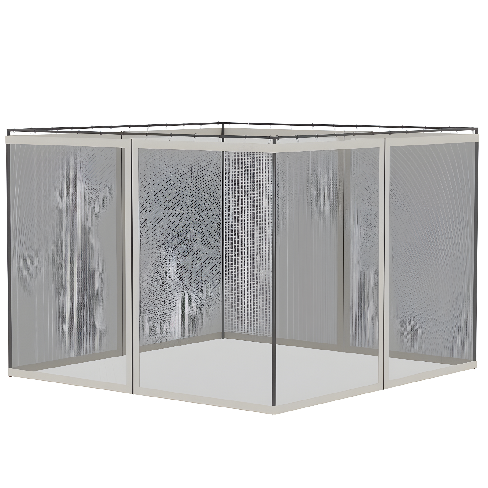 Outsunny Outsunny Universal Replacement Mesh Sidewall Netting for Patio Gazebos and Canopy Tents with Zippers, Sidewall Only, Cream