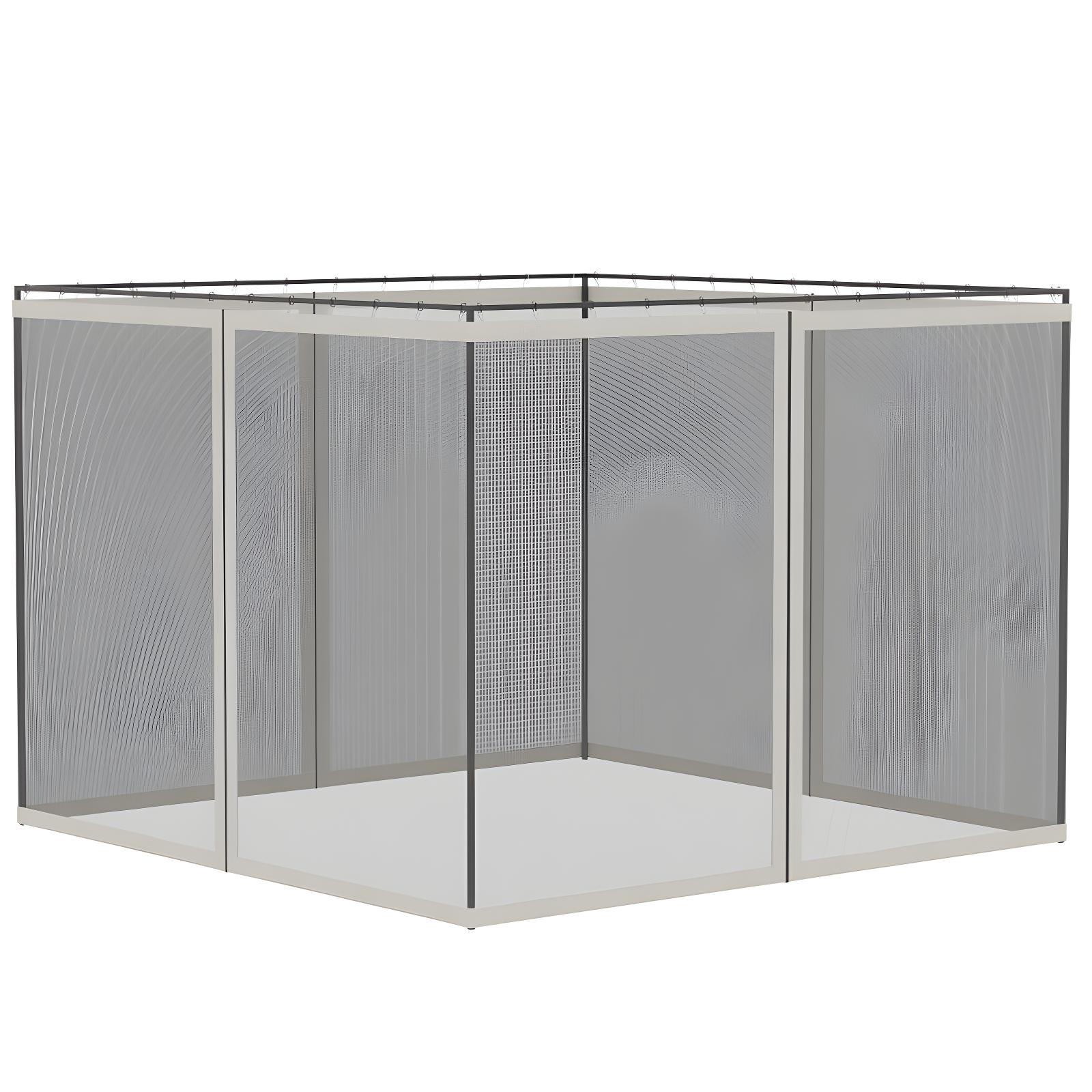 Outsunny Outsunny Universal Replacement Mesh Sidewall Netting for Patio Gazebos and Canopy Tents with Zippers, Sidewall Only, Cream