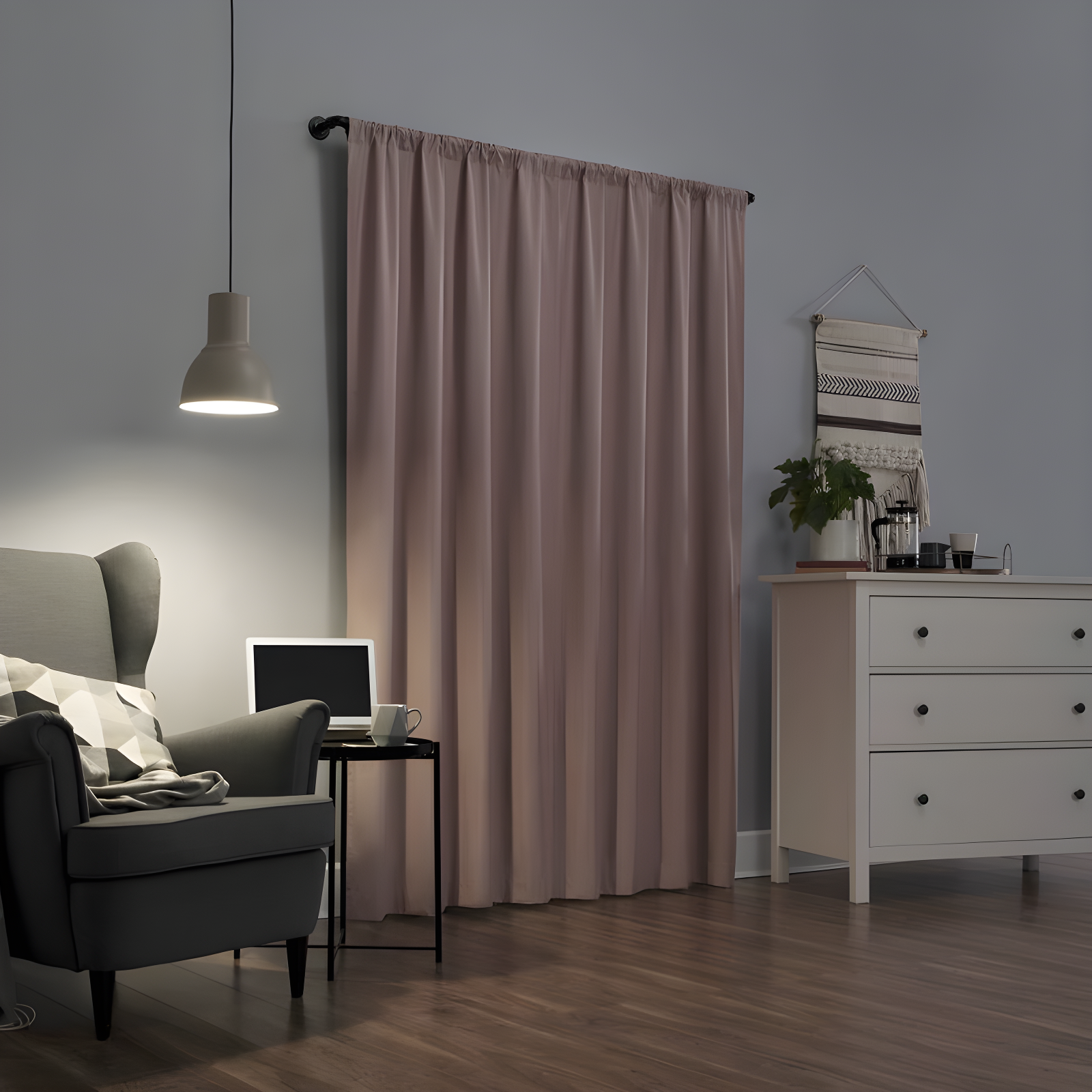 40"x63" Sun Zero 100% Blackout Cyrus Thermal Back Tab Curtain Panel Pink: Modern Solid Polyester Indoor Drapery