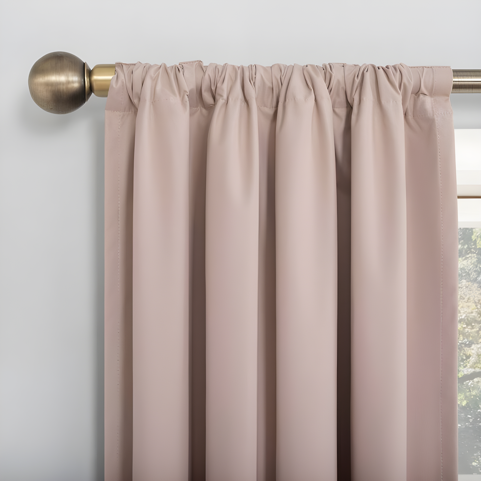 40"x63" Sun Zero 100% Blackout Cyrus Thermal Back Tab Curtain Panel Pink: Modern Solid Polyester Indoor Drapery