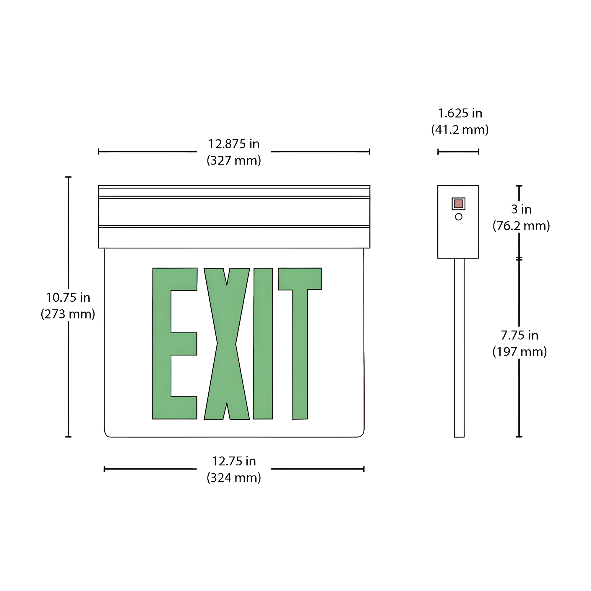 NICOR Lighting Recessed Edge-Lit LED Exit Sign | Wayfair
