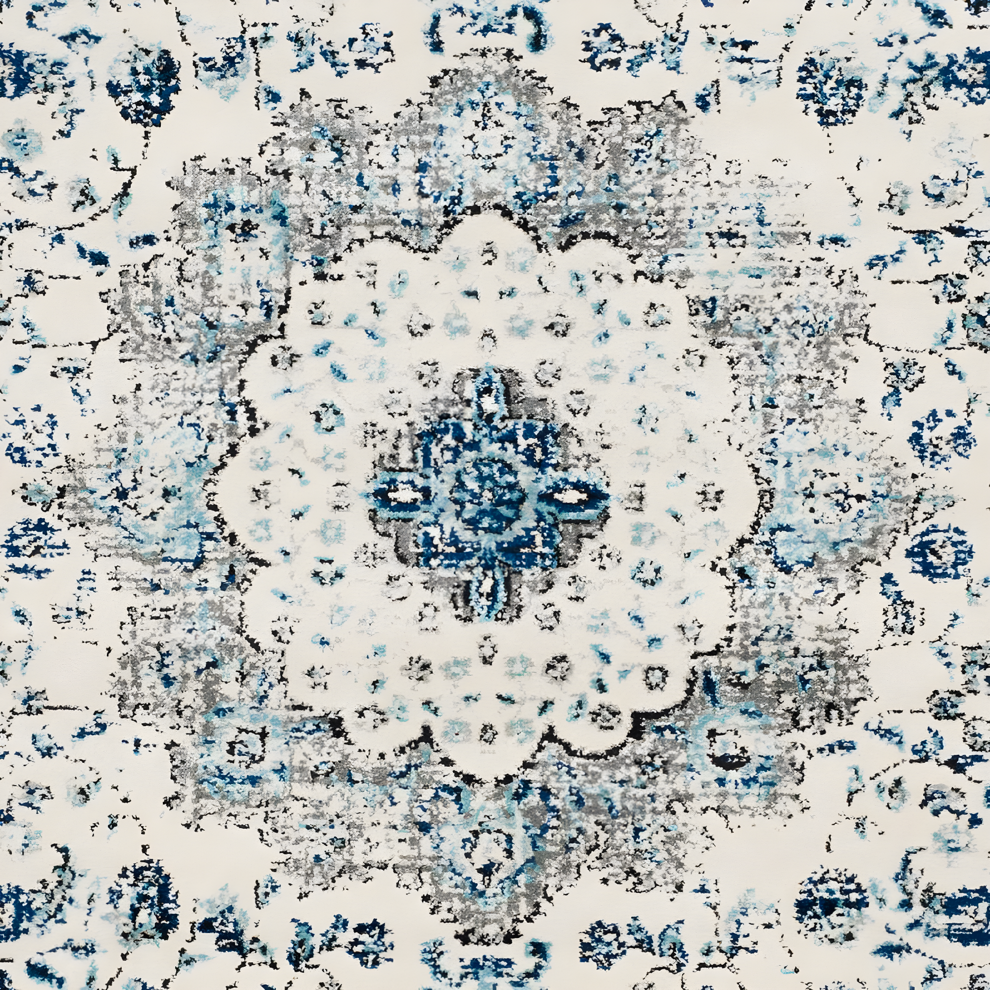 SAFAVIEH Evoke Teale Bordered Area Rug, Ivory/Grey, 9' x 12'
