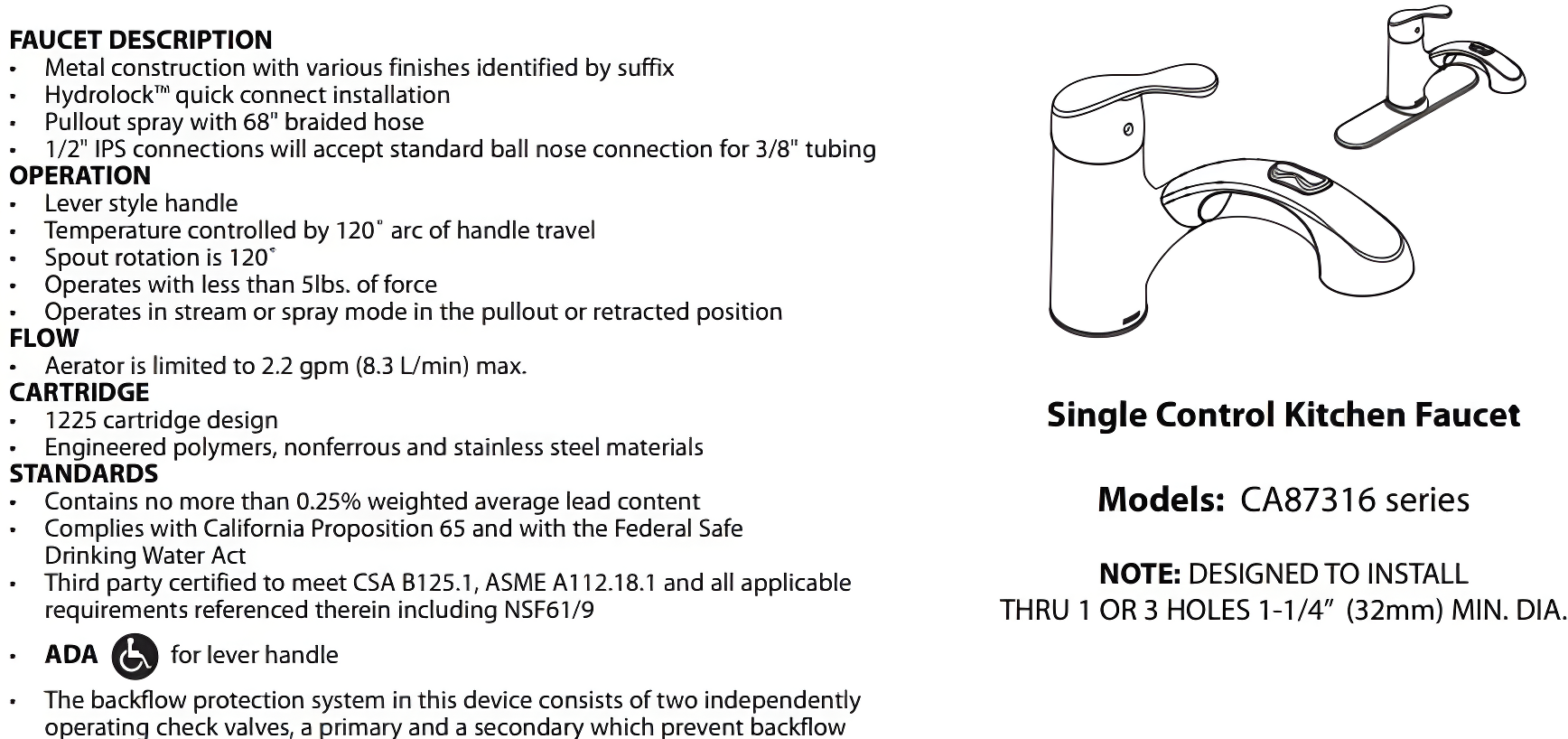 MOEN Renzo Spot Resist Stainless 9 in. H Pull Out Sprayer Kitchen Faucet with 360° Spout Swivel and PowerClean