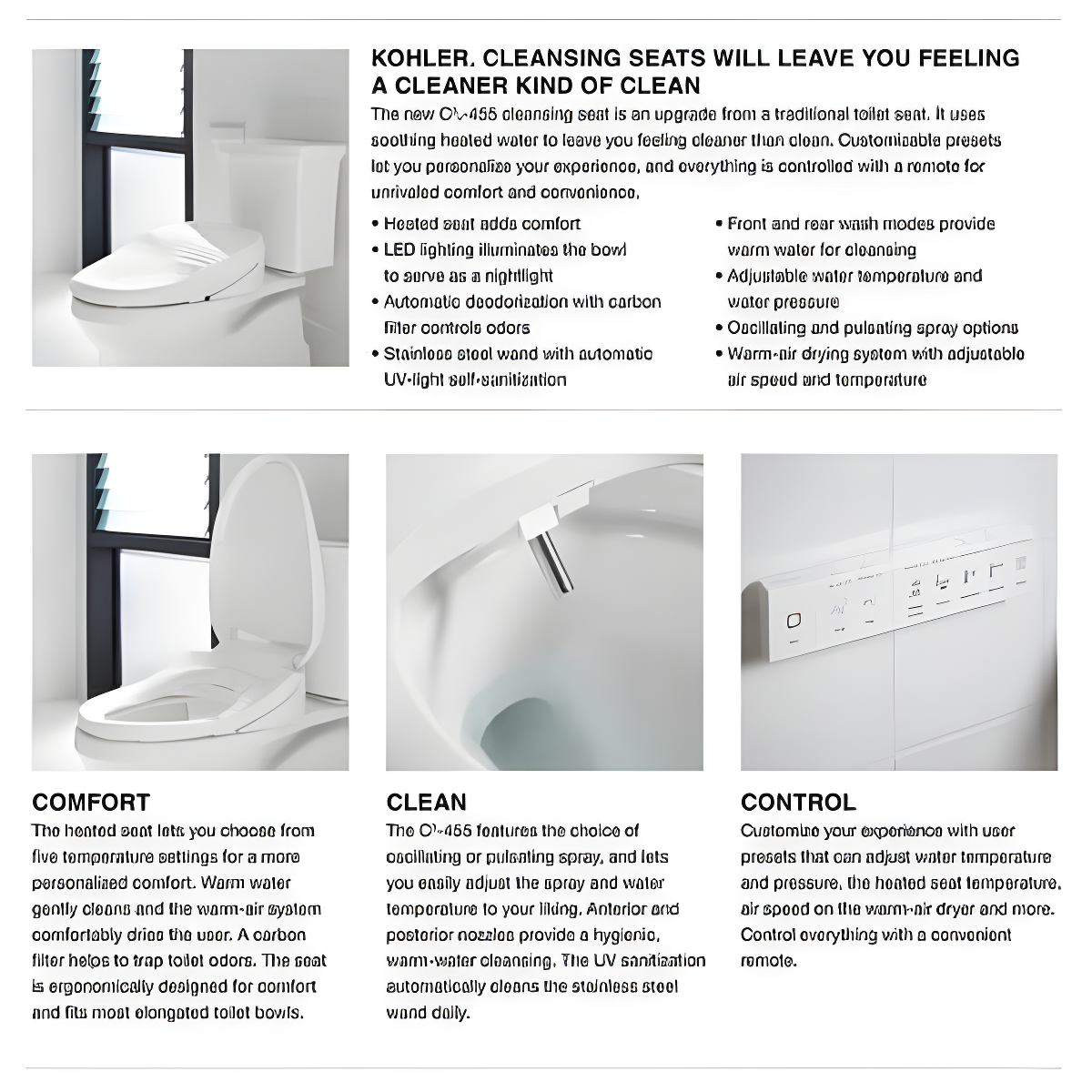 Purewash E580 Elongated Bidet Toilet Seat
