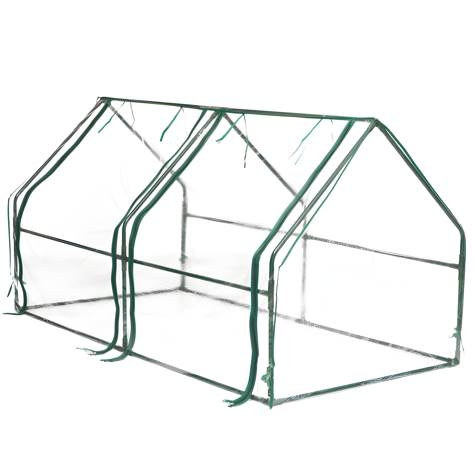 Gardenised Green Outdoor Waterproof Portable Plant Greenhouse with 2 Clear Zippered Windows, Medium