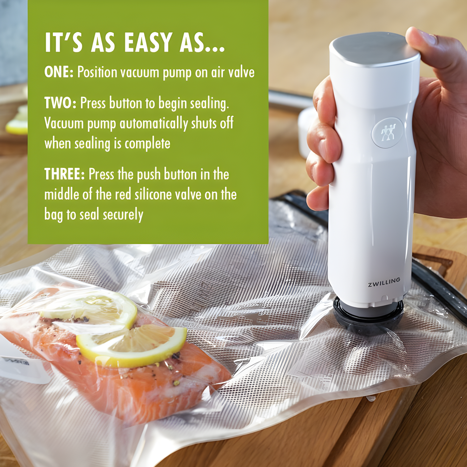 ZWILLING J.A. Henckels ZWILLING Fresh & Save Large Vacuum Sealer Bags, 2 1/4 Gallon, Reusable Sous Vide Bags, Meal Prep (Set of 3)