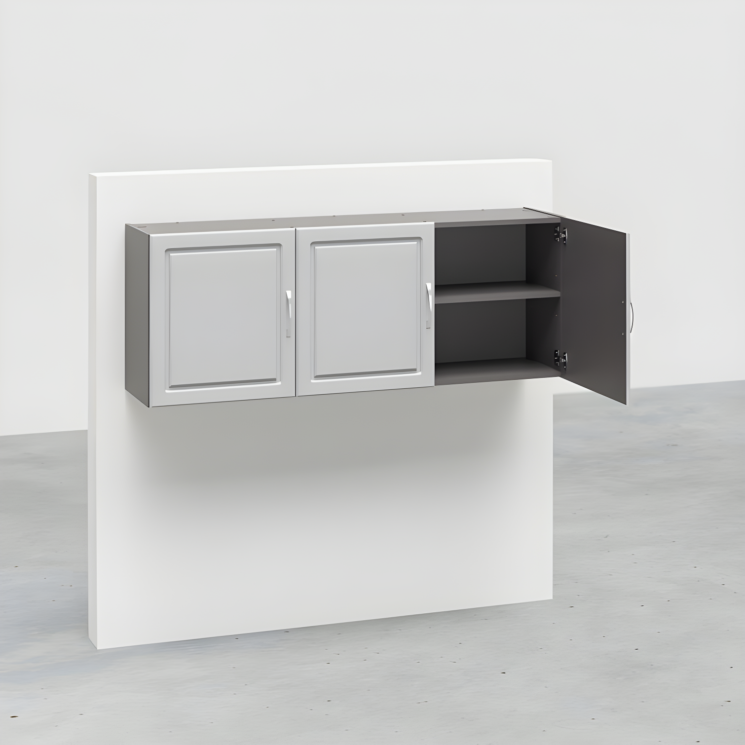 Kendall 54" Wall Cabinet, Graphite Gray/Light Gray