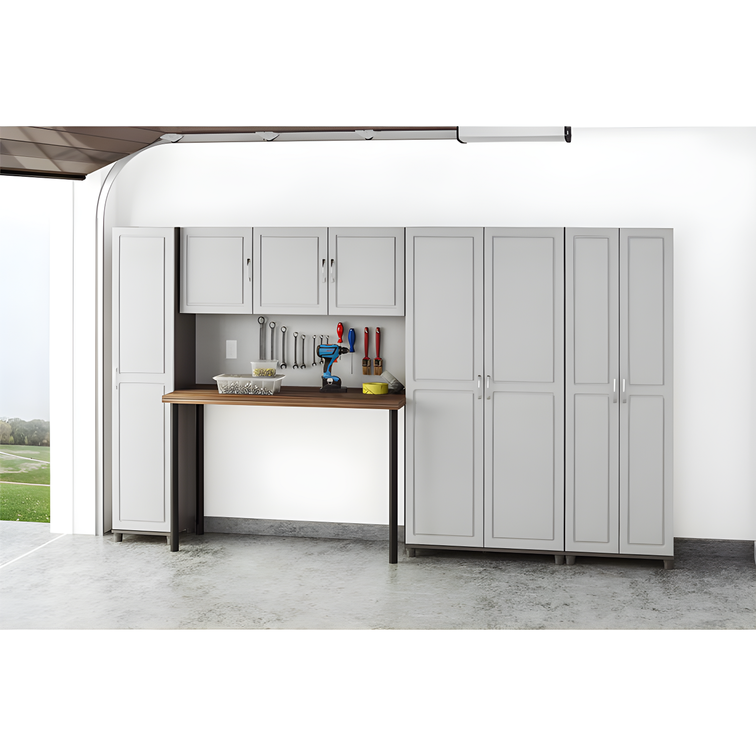 Kendall 54" Wall Cabinet, Graphite Gray/Light Gray