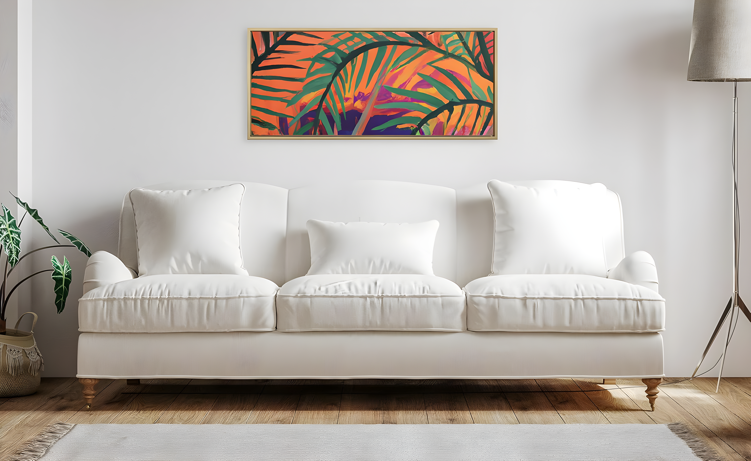 Kate and Laurel Sylvie Blank Framed Canvas 18x40
