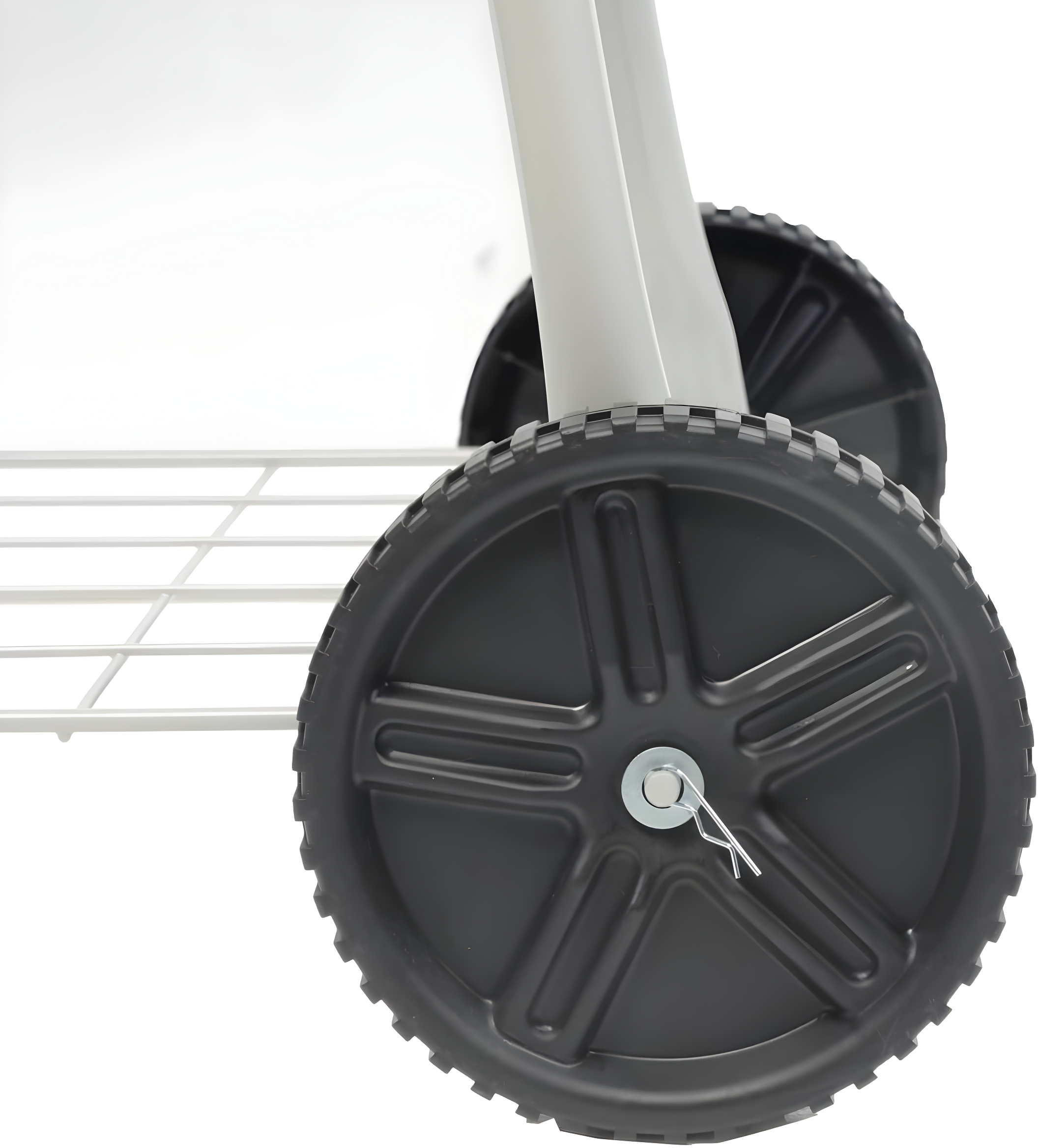 Large Black Steel Charcoal Grill with Wheels and Smoker