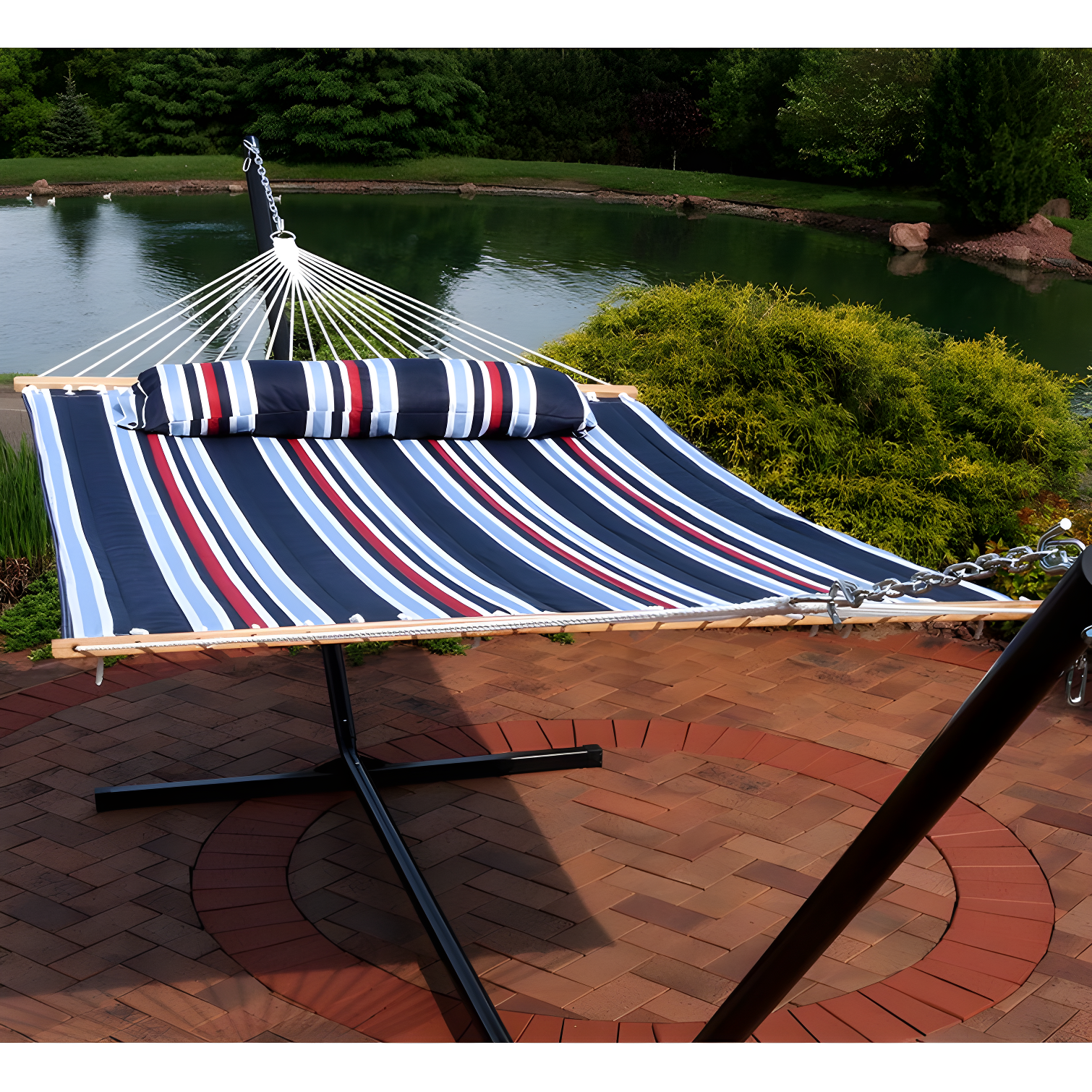 2-Person Quilted Polyester Spreader Bar Hammock