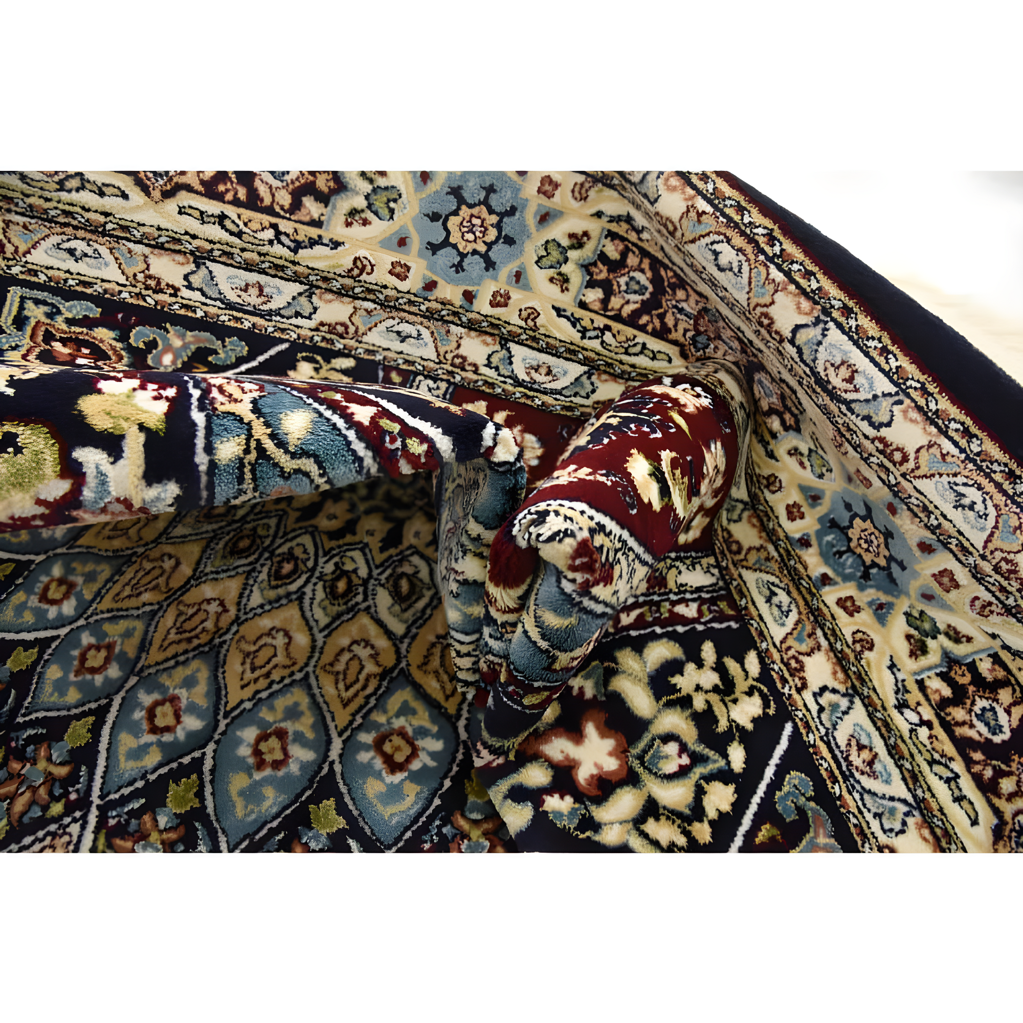 Unique Loom Narenj Collection Area Rug - Adams (5' 1" x 8' Rectangle Navy Blue/Beige)