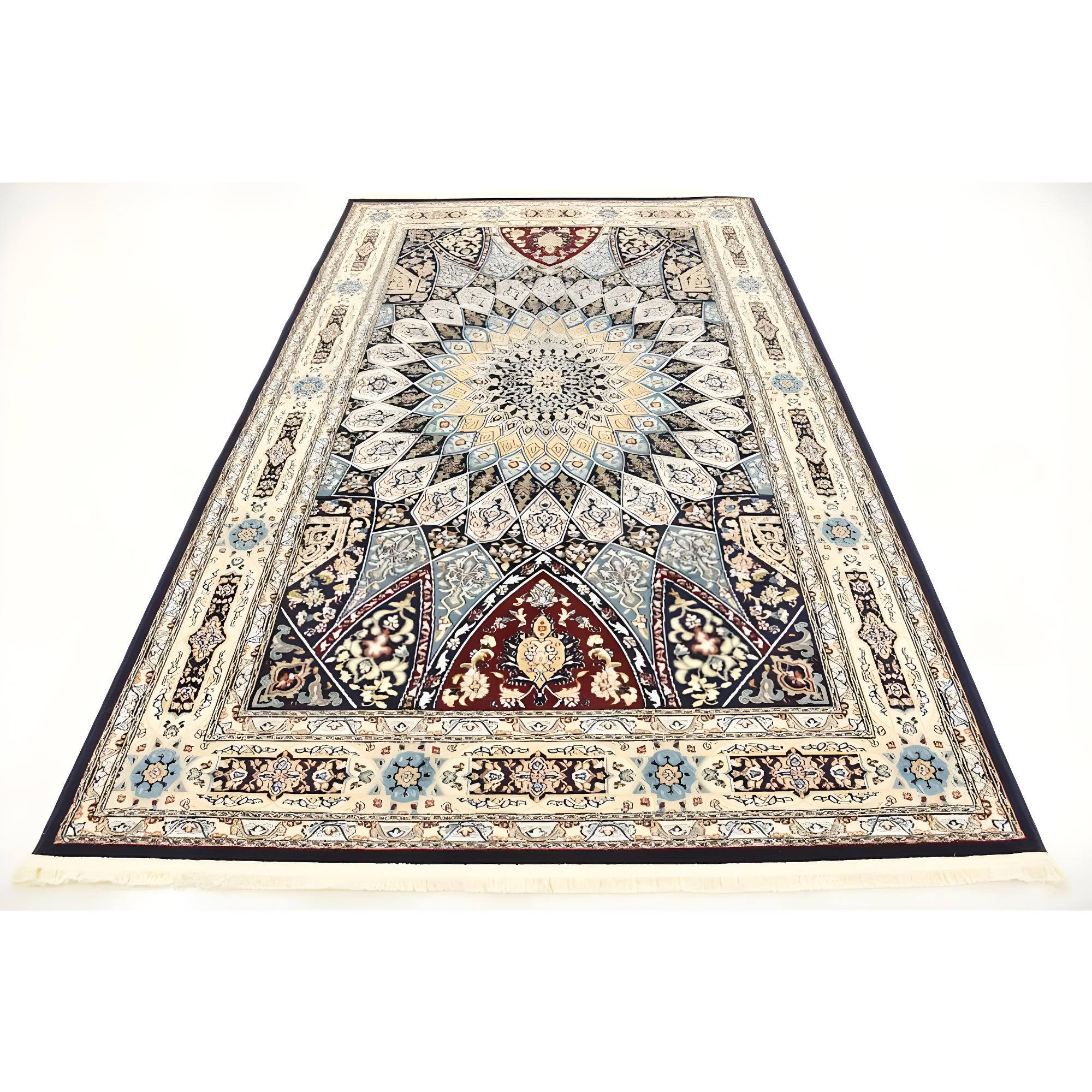 Unique Loom Narenj Collection Area Rug - Adams (5' 1" x 8' Rectangle Navy Blue/Beige)