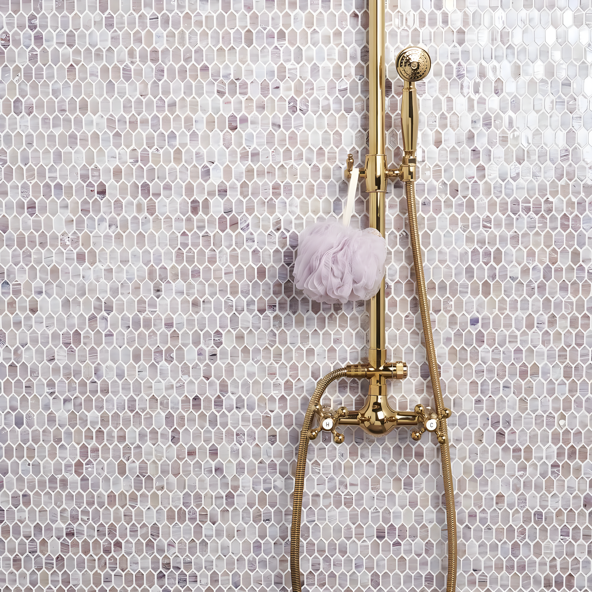 Whisper 11.61" x 11.73" Polished Mini Picket Glass Mosaic Wall Tile (0.94 Sq. Ft. / each)