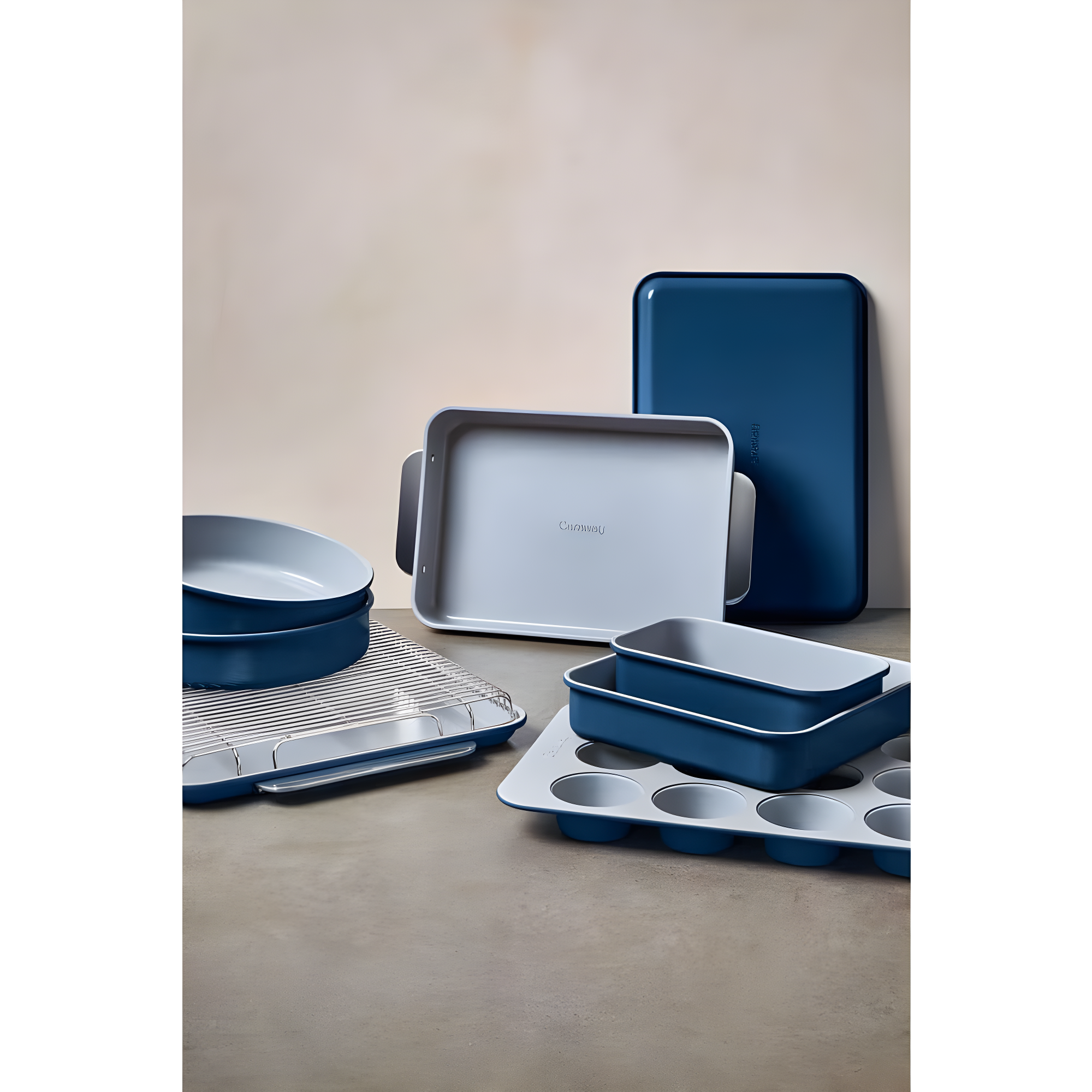Caraway Navy Non-Toxic Ceramic Non-Stick Mini 5-Piece Bakeware Set