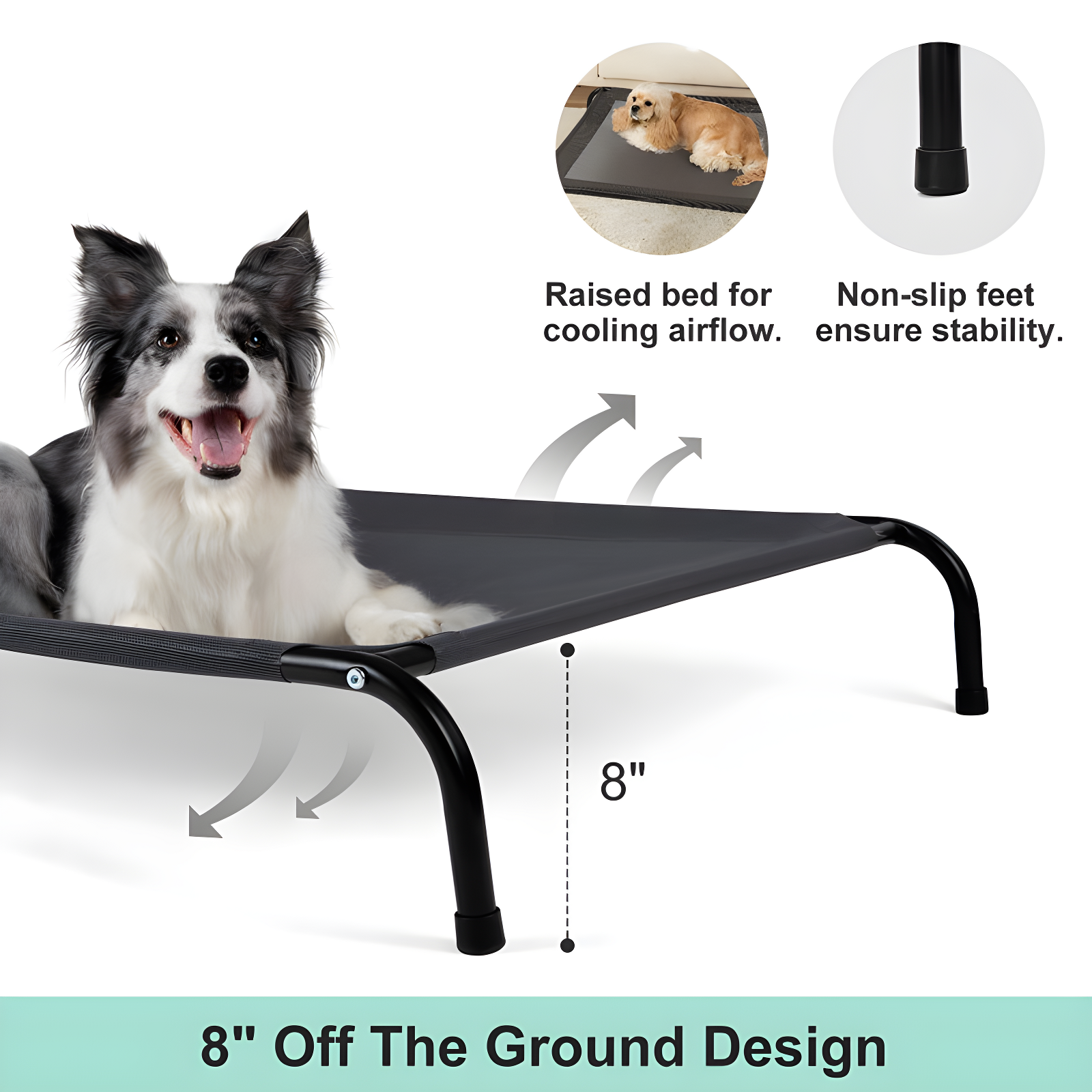 Tucker Murphy Pet™ 49 inches Dog Bed Cot for Large Dogs, Outdoor Raised Dog Bed