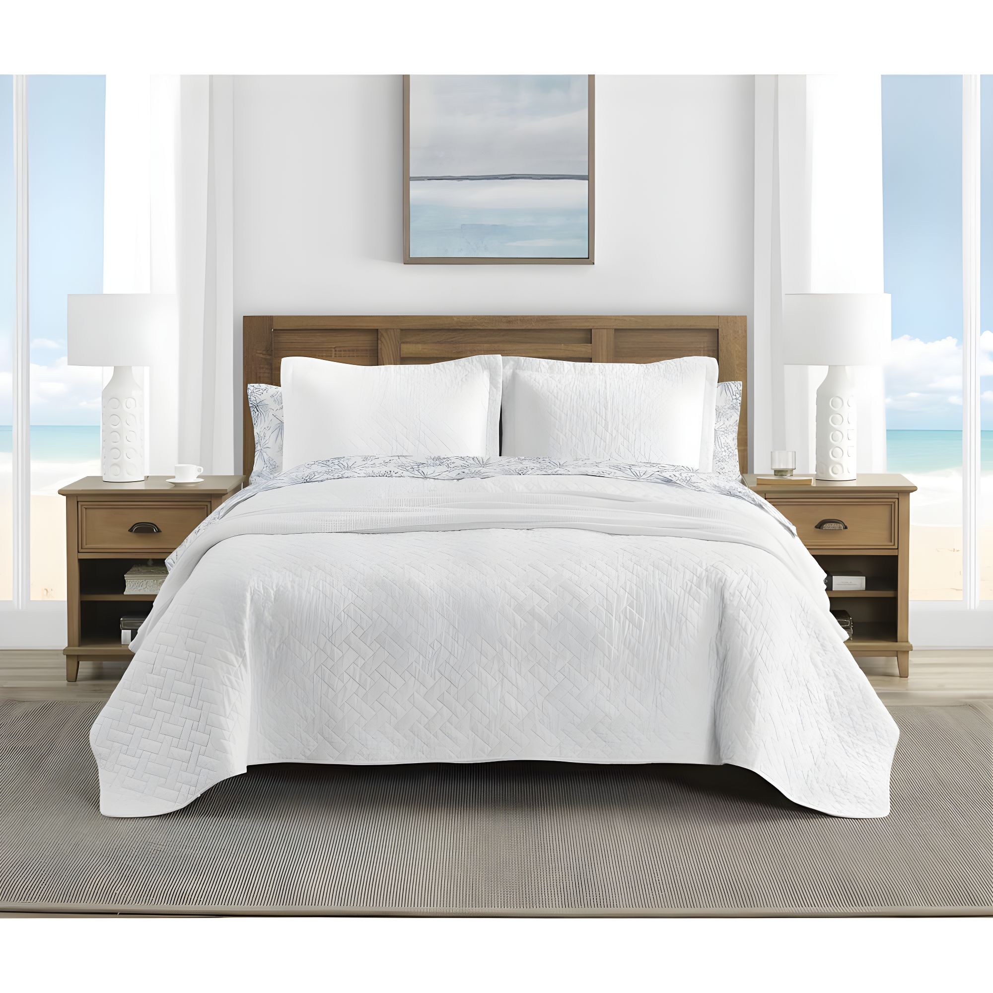 Tommy Bahama Home Tommy Bahama Raffia Solid Cotton Reversible Quilt Set