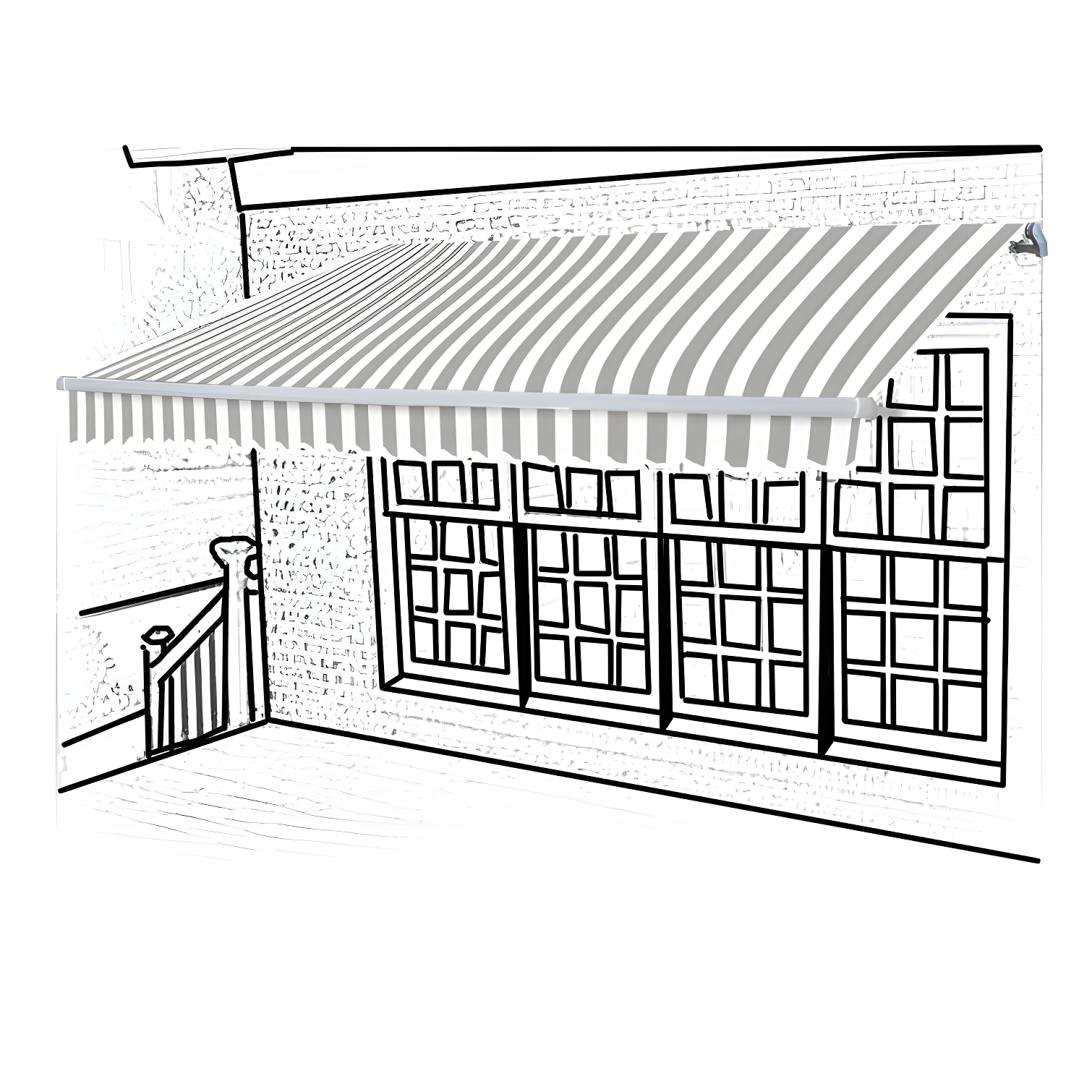 Retractable Patio Awning - White Frame