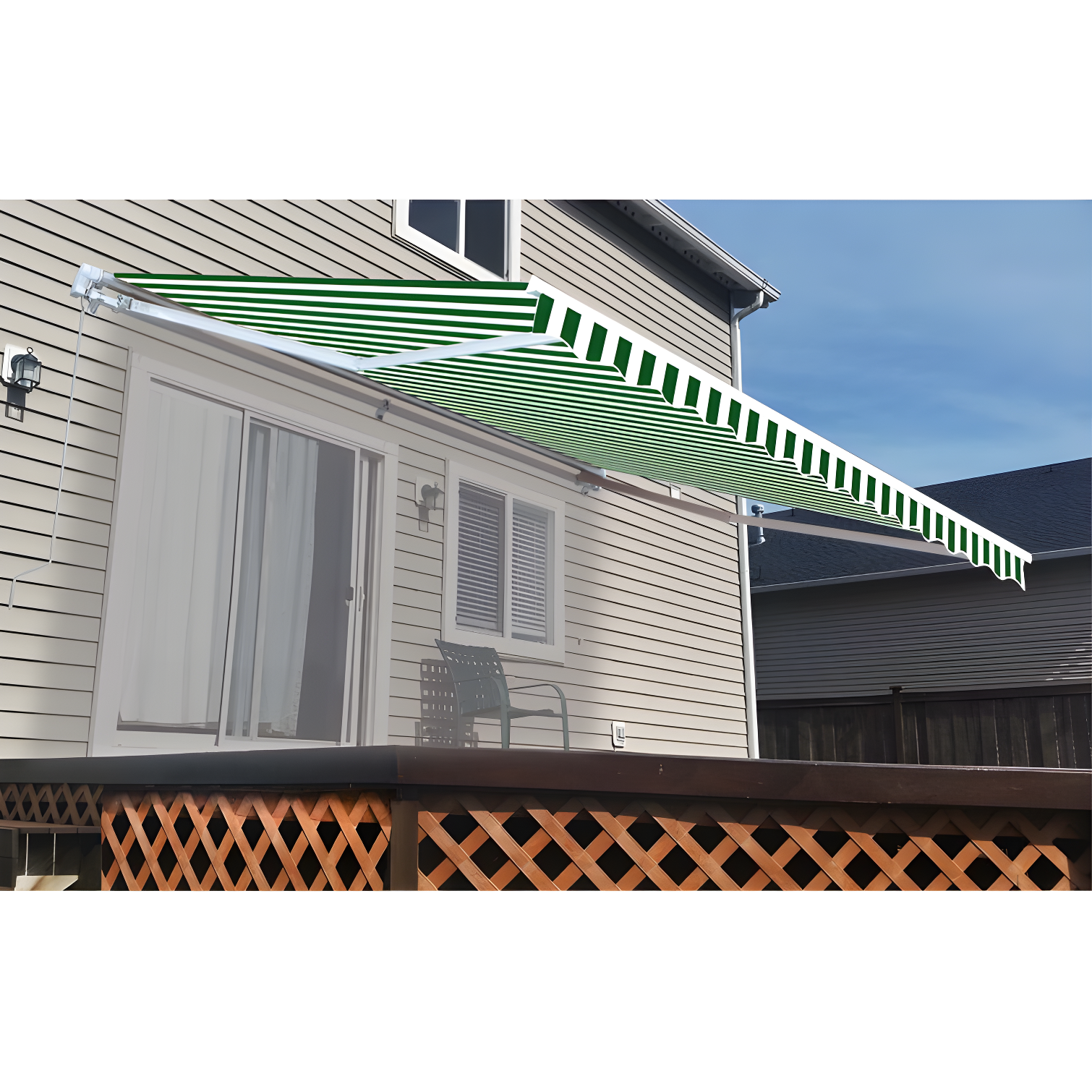 Retractable Patio Awning - White Frame