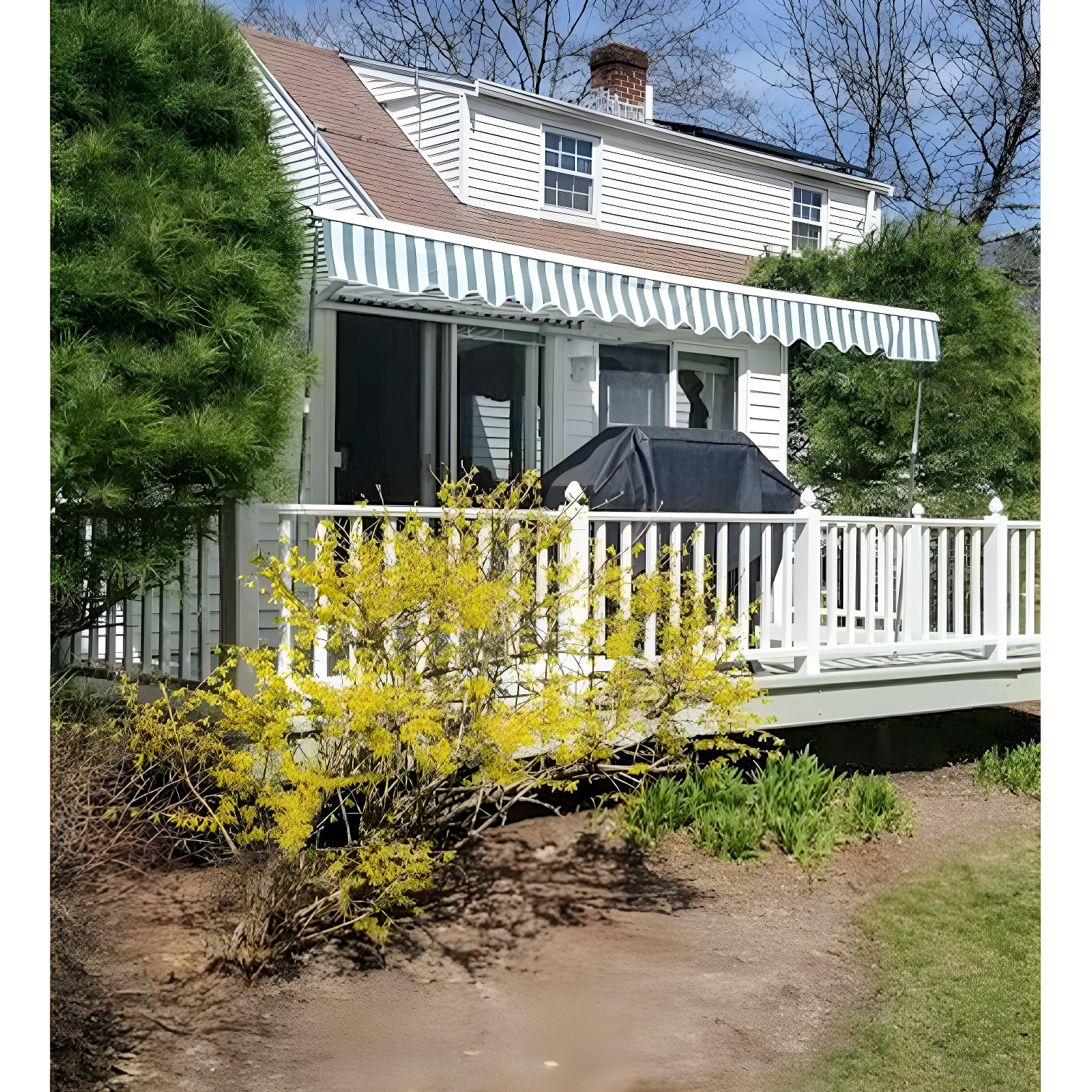 Retractable Patio Awning - White Frame