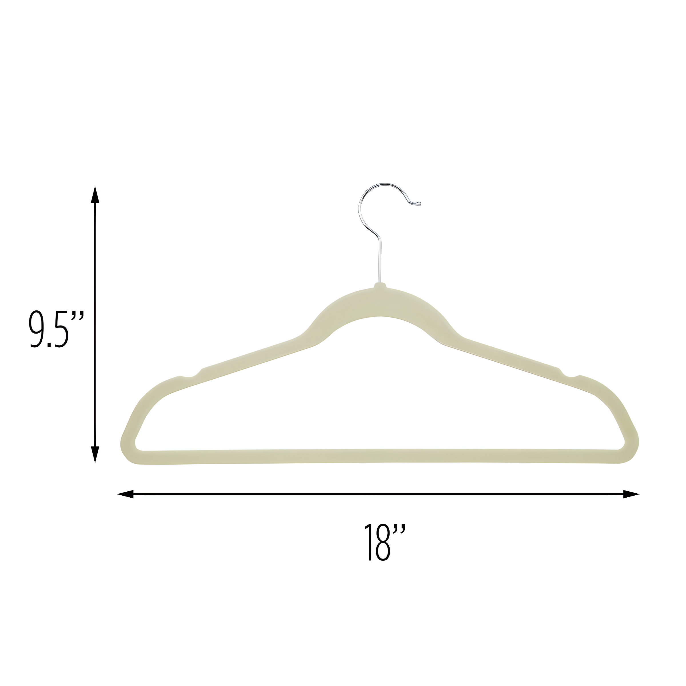 Honey-Can-Do Velvet Slim Non-Slip Adult Suit Hanger, Off-White (Pack of 50)