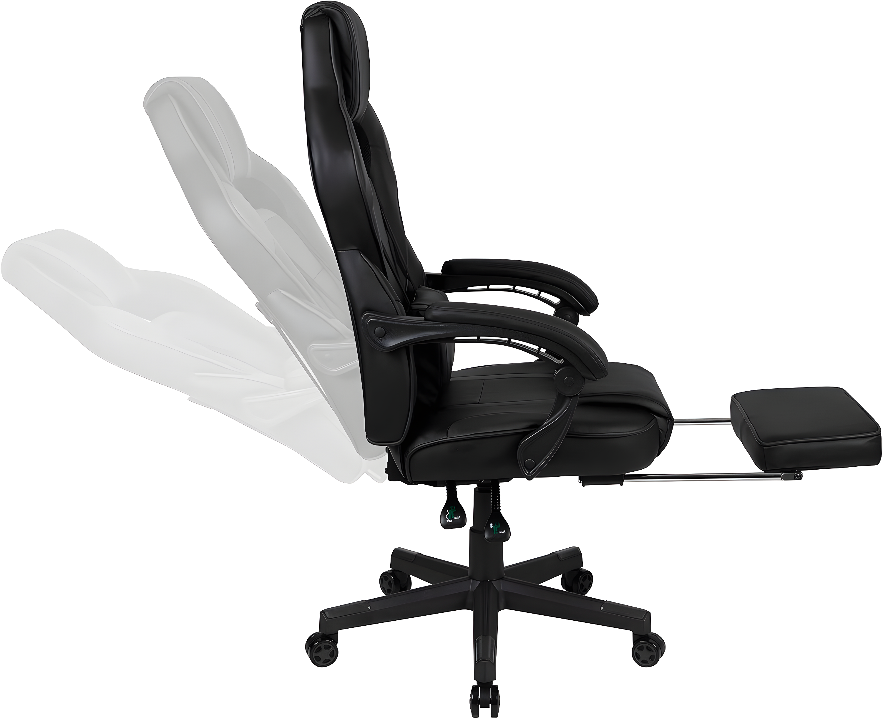 Flash Furniture X40 Gaming Chair Racing Ergonomic Computer Chair with Fully Reclining Back/Arms, Slide-Out Footrest, Massaging Lumbar - Black