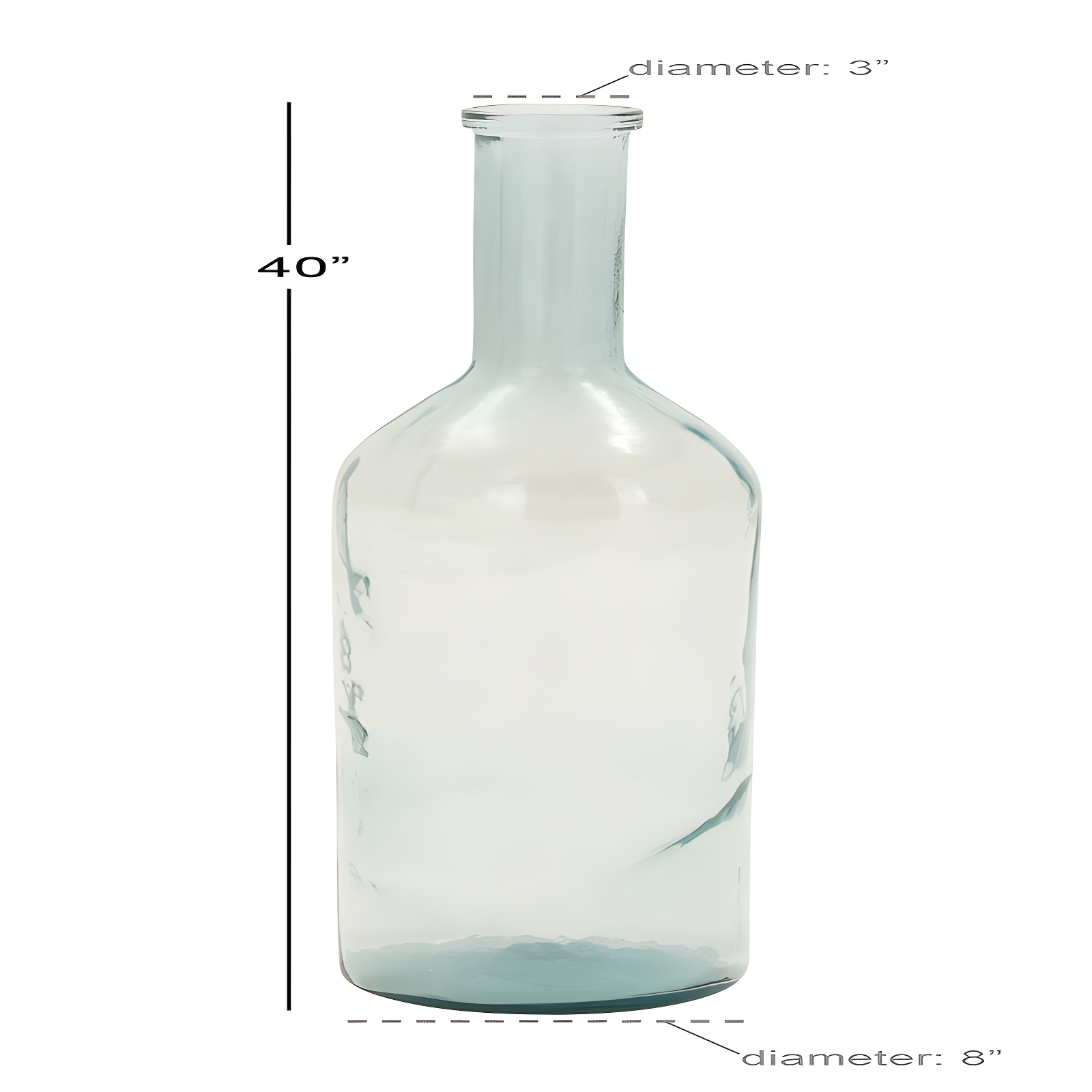 Highland Dunes Recycled Glass Handmade Spanish Decorative Blue Vase