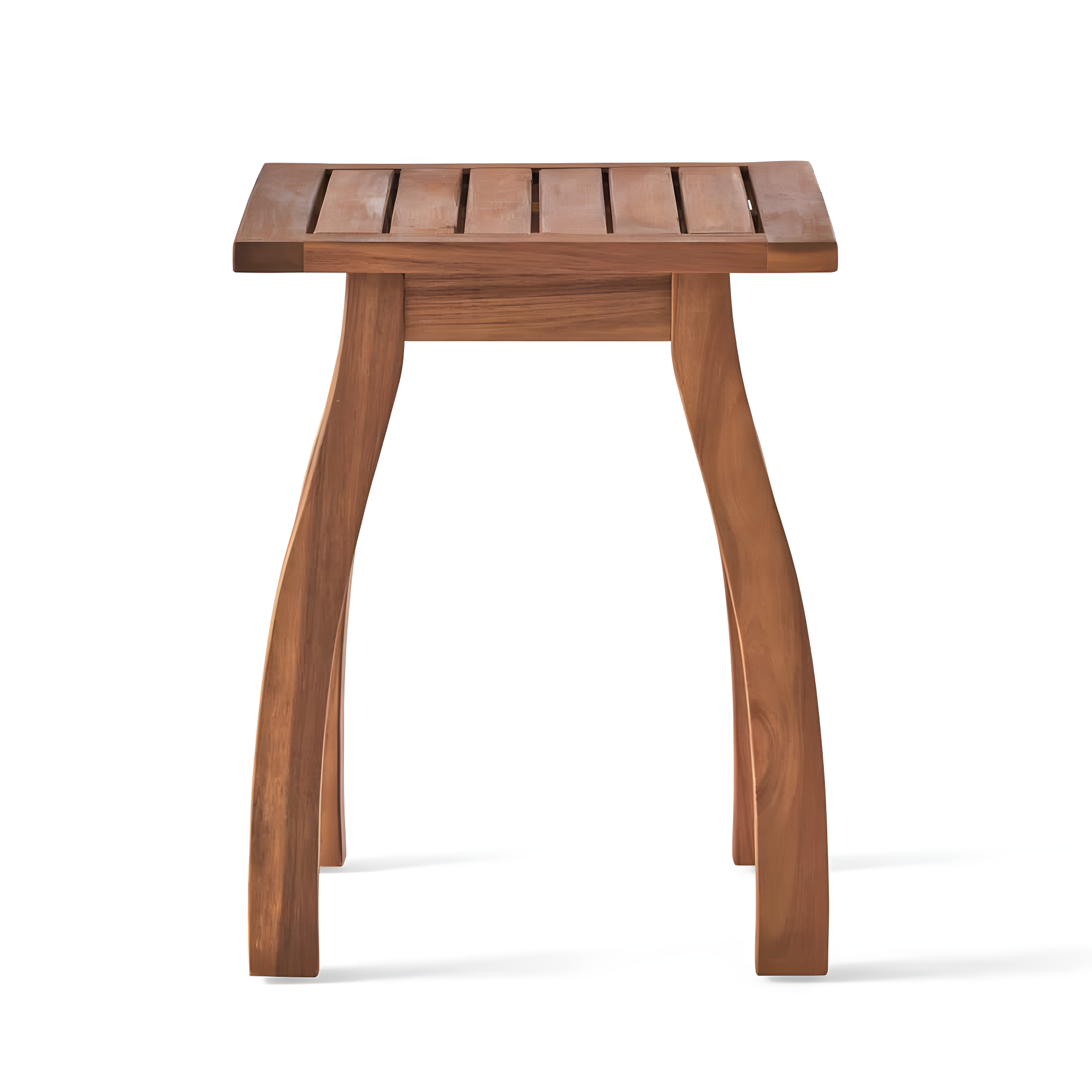 Noble House Selma Outdoor Slatted Acacia Wood Accent Table in Teak Brown