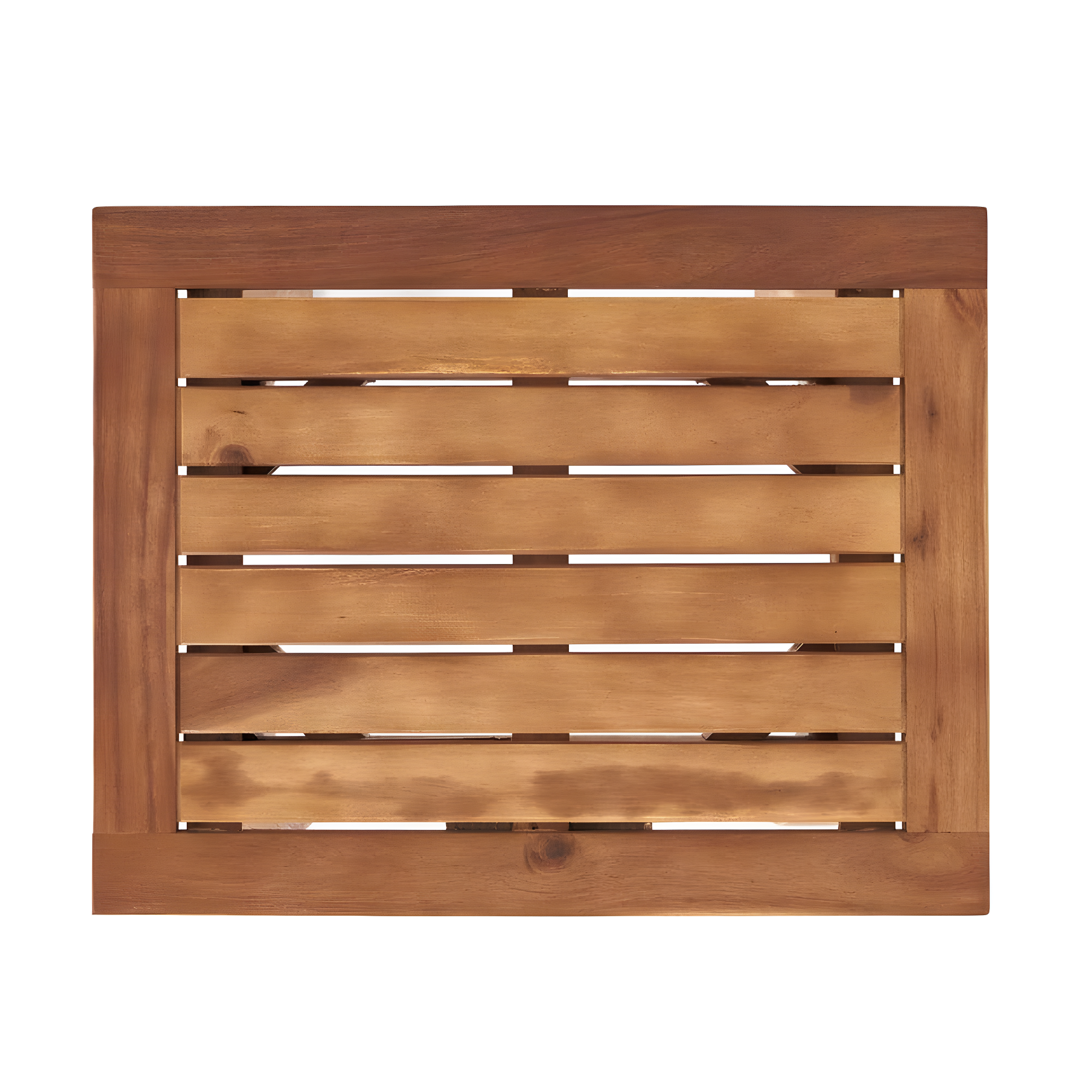 Noble House Selma Outdoor Slatted Acacia Wood Accent Table in Teak Brown